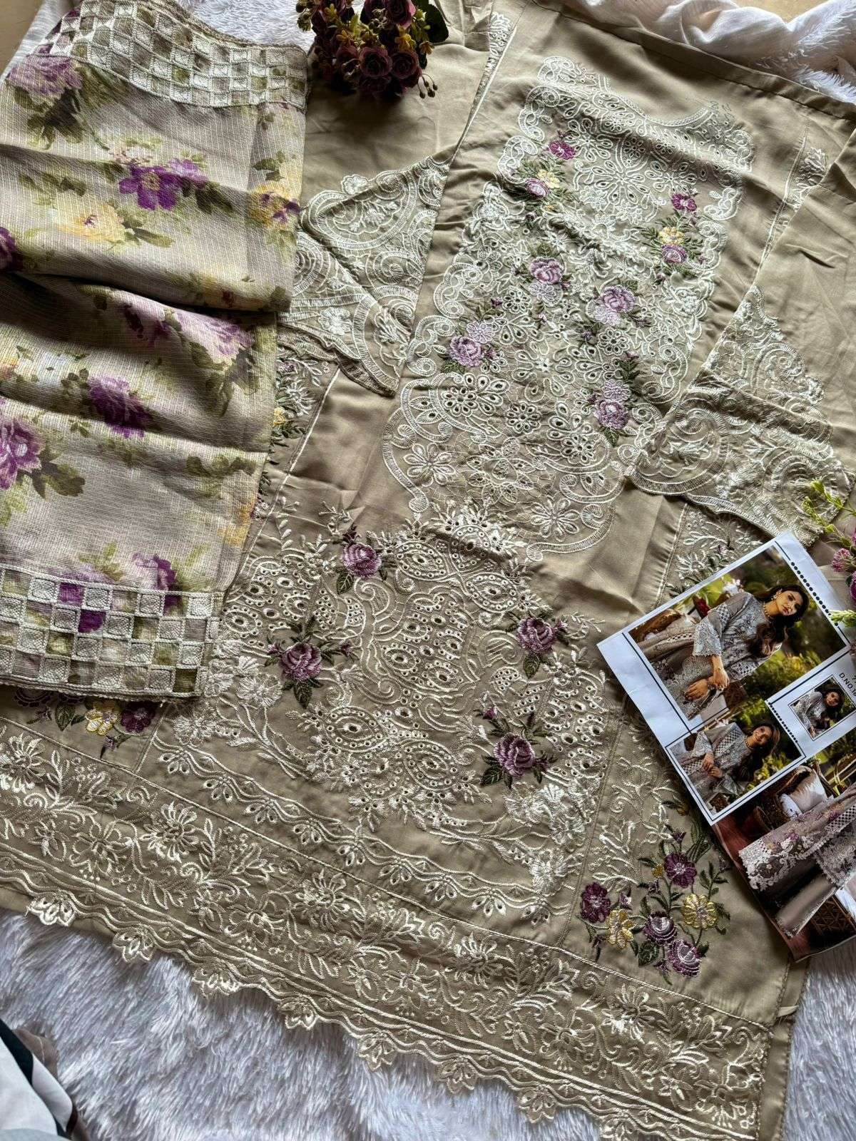 MEHBOOB TEX DESIGN NO - 1662-1674-1675 PURE COTTON HEAVY SELF EMBROIDERED PAKISTANI SALWAR SUIT 