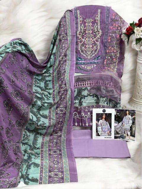 MEHBOOB TEX PURE COTTON PRINT HEAVY EMBROIDERED PATCH PAKISTANI SALWAR SUIT 