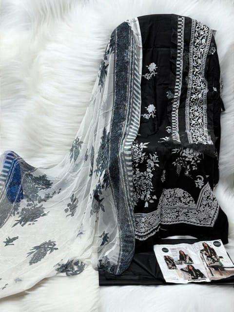 MEHBOOB TEX PURE COTTON PRINT HEAVY EMBROIDERED PATCH PAKISTANI SALWAR SUIT 