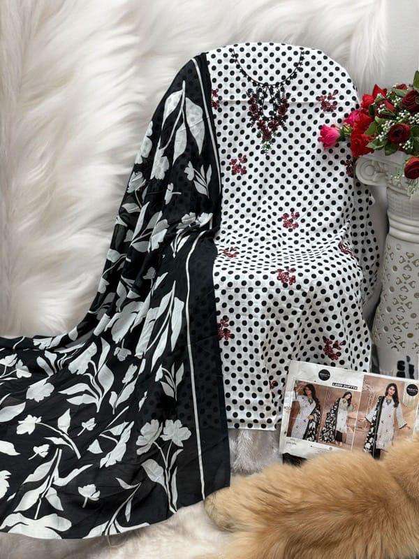 MEHBOOB TEX PURE COTTON PRINT HEAVY EMBROIDERED PATCH PAKISTANI SALWAR SUIT 