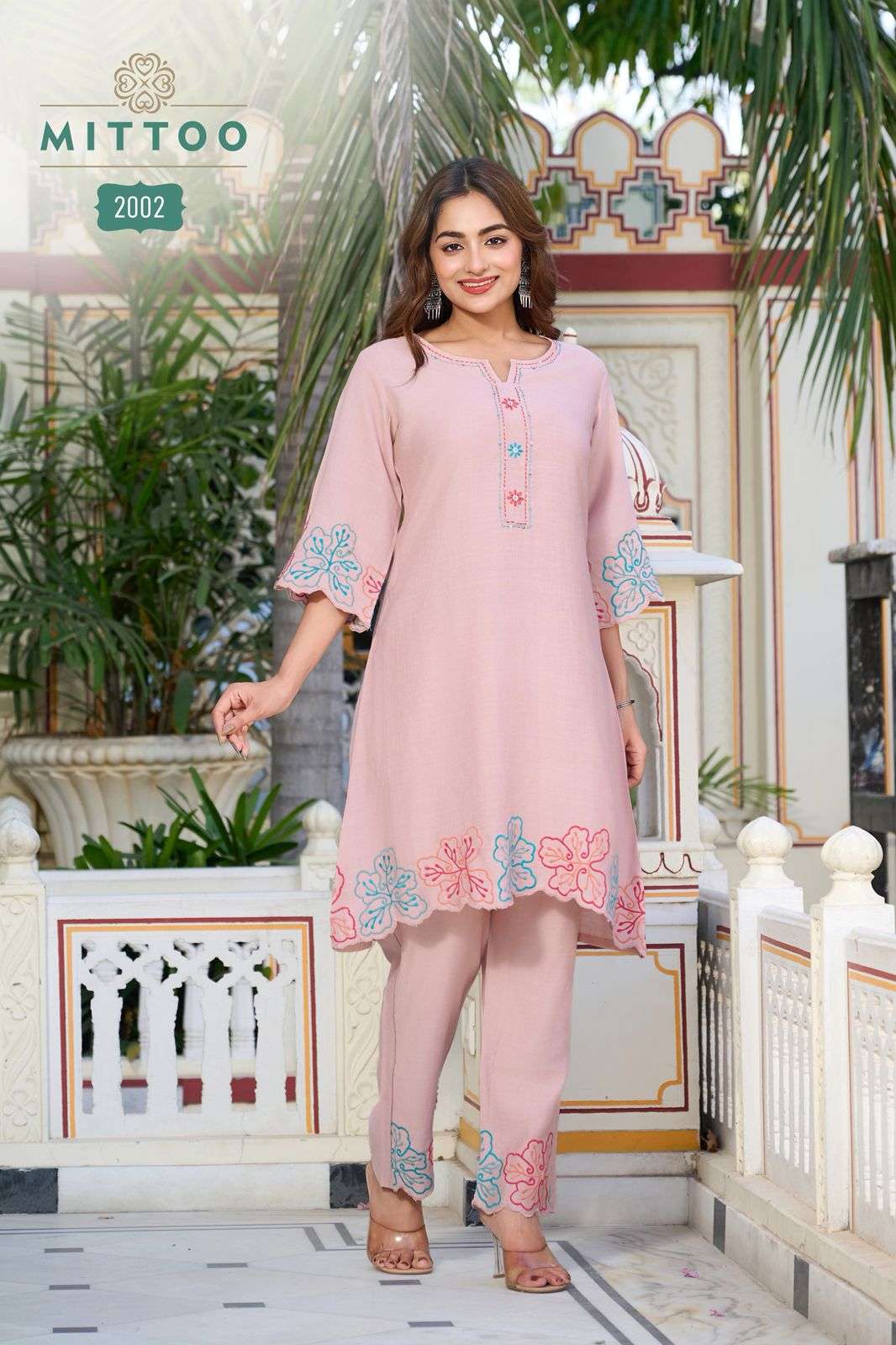 MITTOO KRIVAA VISCOSE FANCY DESIGNER WORK LADIES KURTI WITH BOTTOM PAIR 