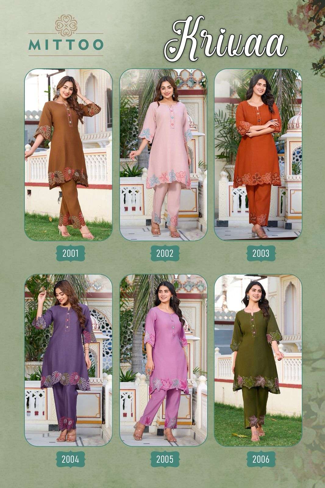 MITTOO KRIVAA VISCOSE FANCY DESIGNER WORK LADIES KURTI WITH BOTTOM PAIR 