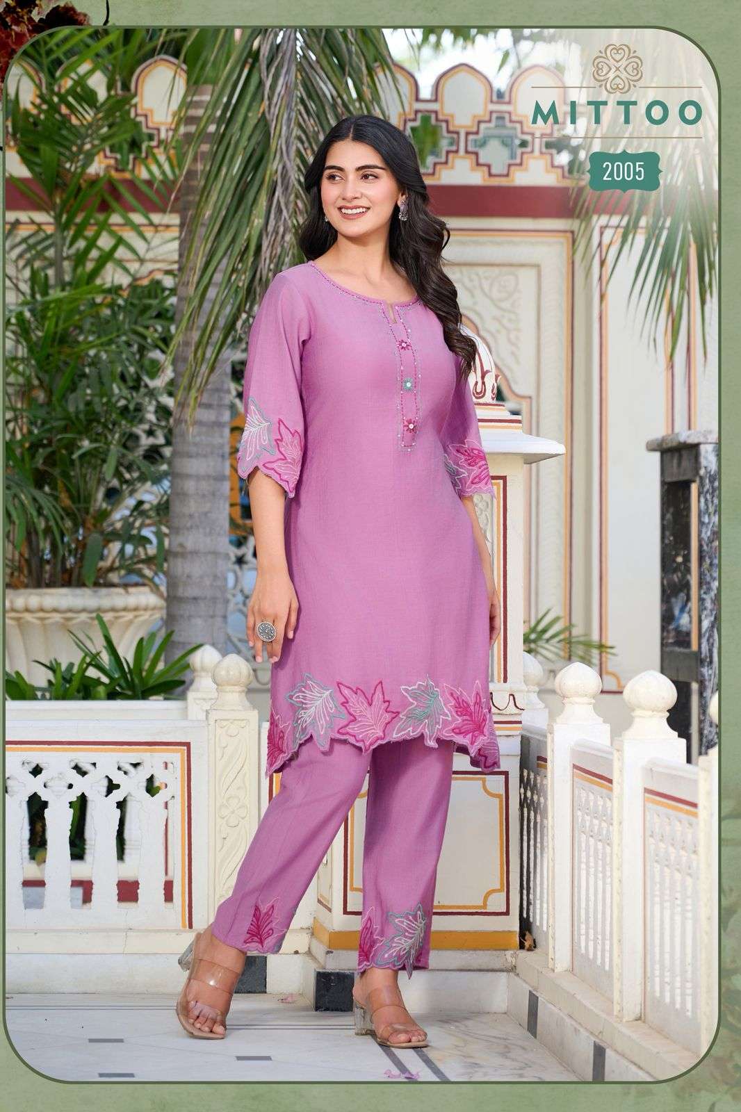 MITTOO KRIVAA VISCOSE FANCY DESIGNER WORK LADIES KURTI WITH BOTTOM PAIR 
