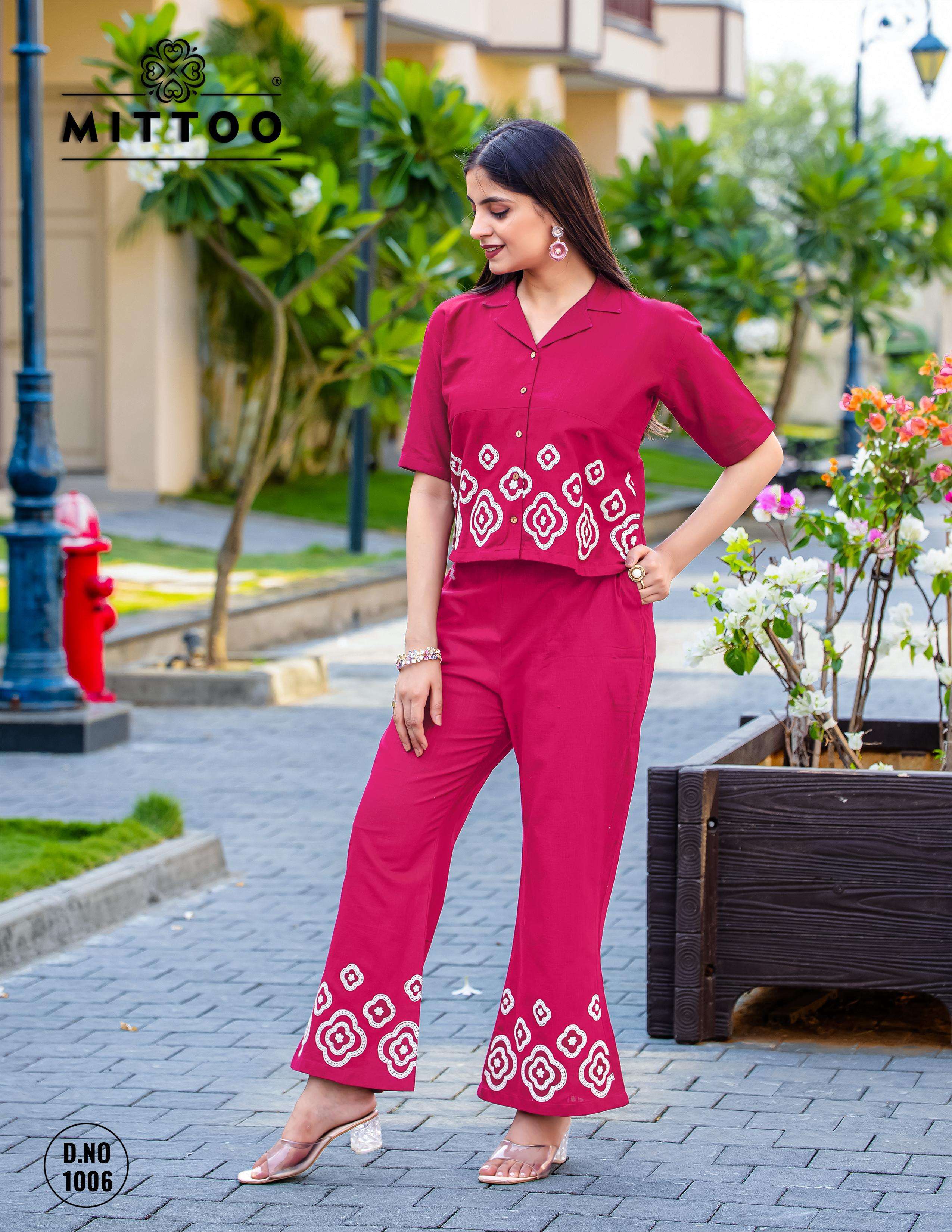 MITTOO RUBY COTTON FANCY WEAR LADIES CO-ORD SET