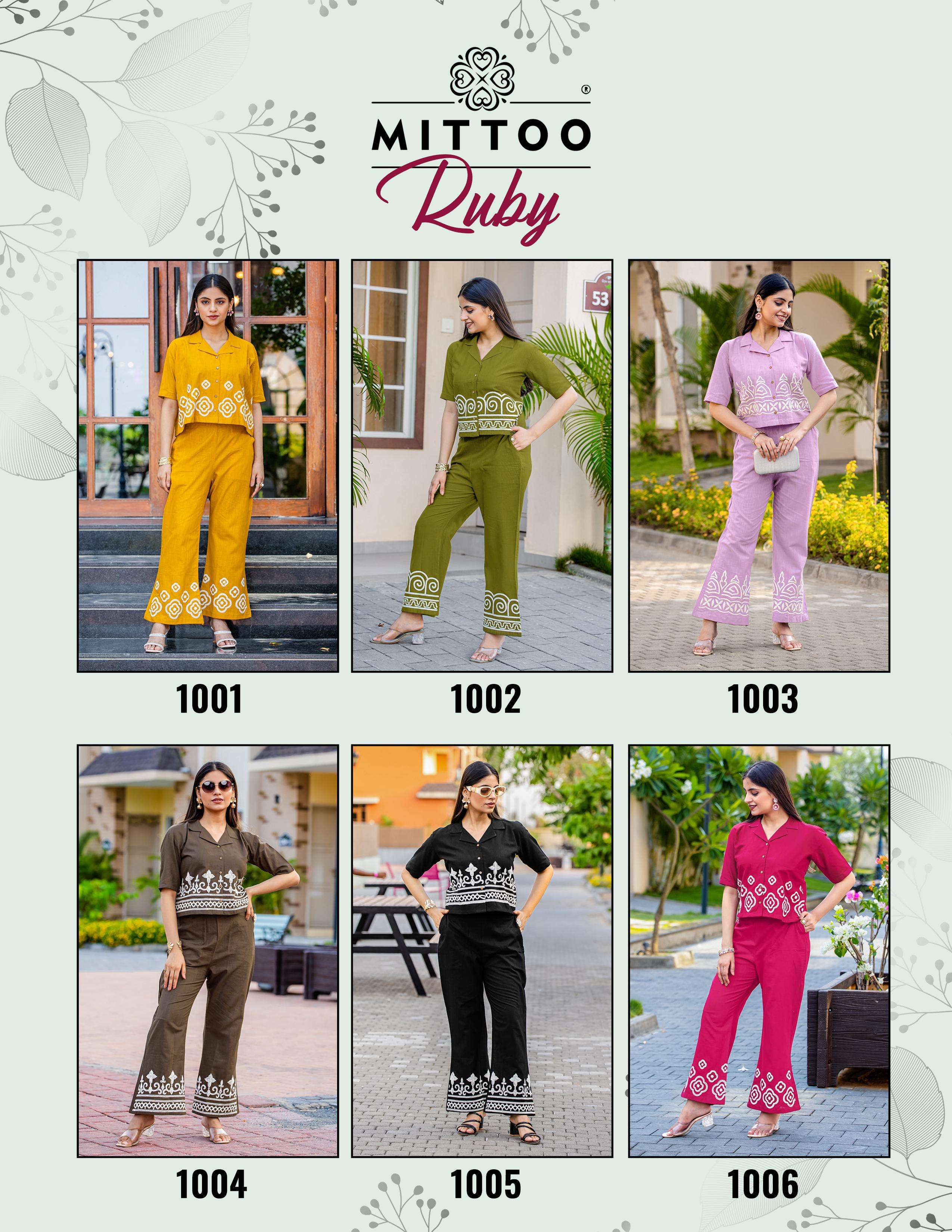 MITTOO RUBY COTTON FANCY WEAR LADIES CO-ORD SET