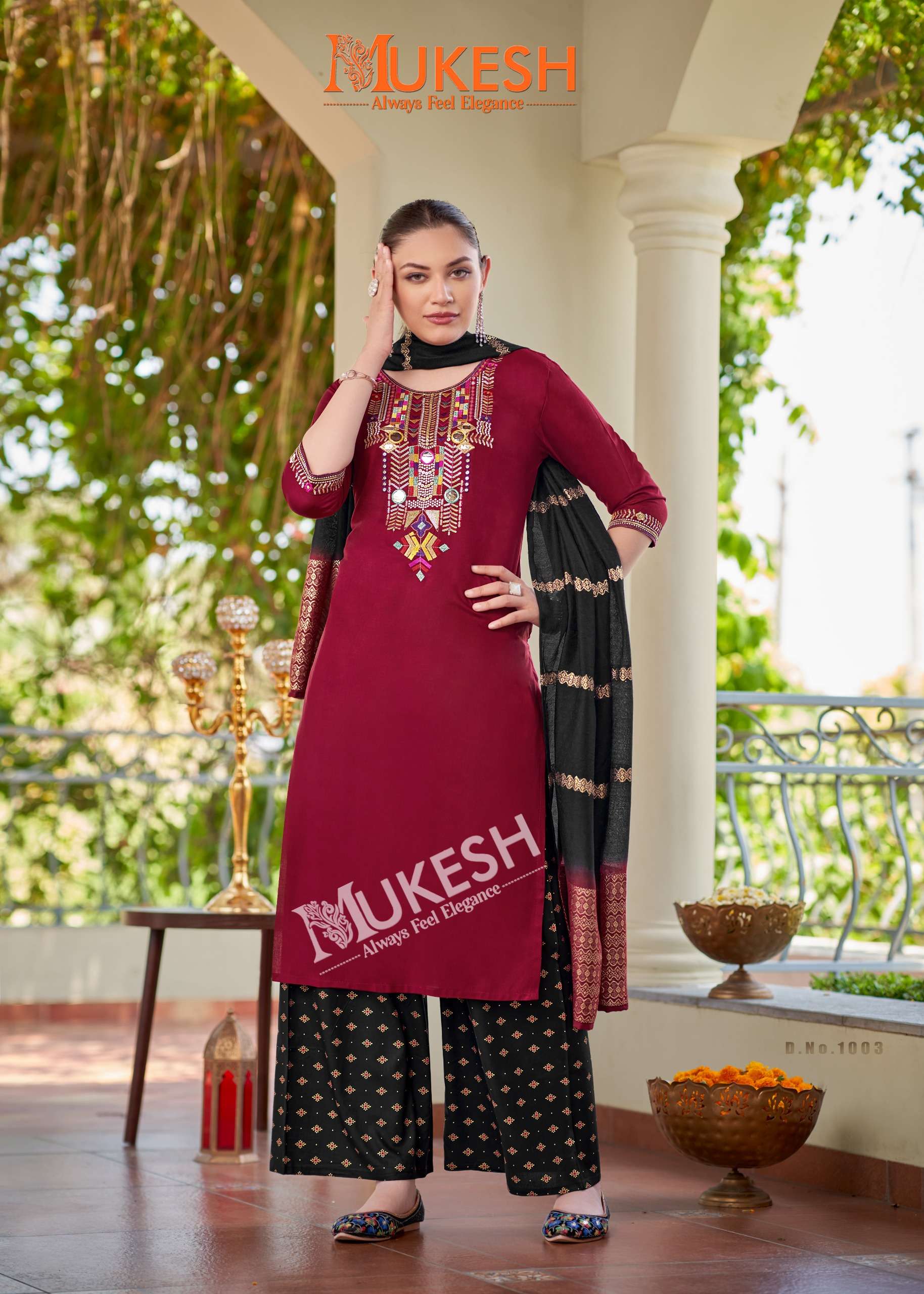 MUKESH MAUSAM RAYON WITH HEAVY EMBROIDERY DESIGNER WORK LADIES SUIT
