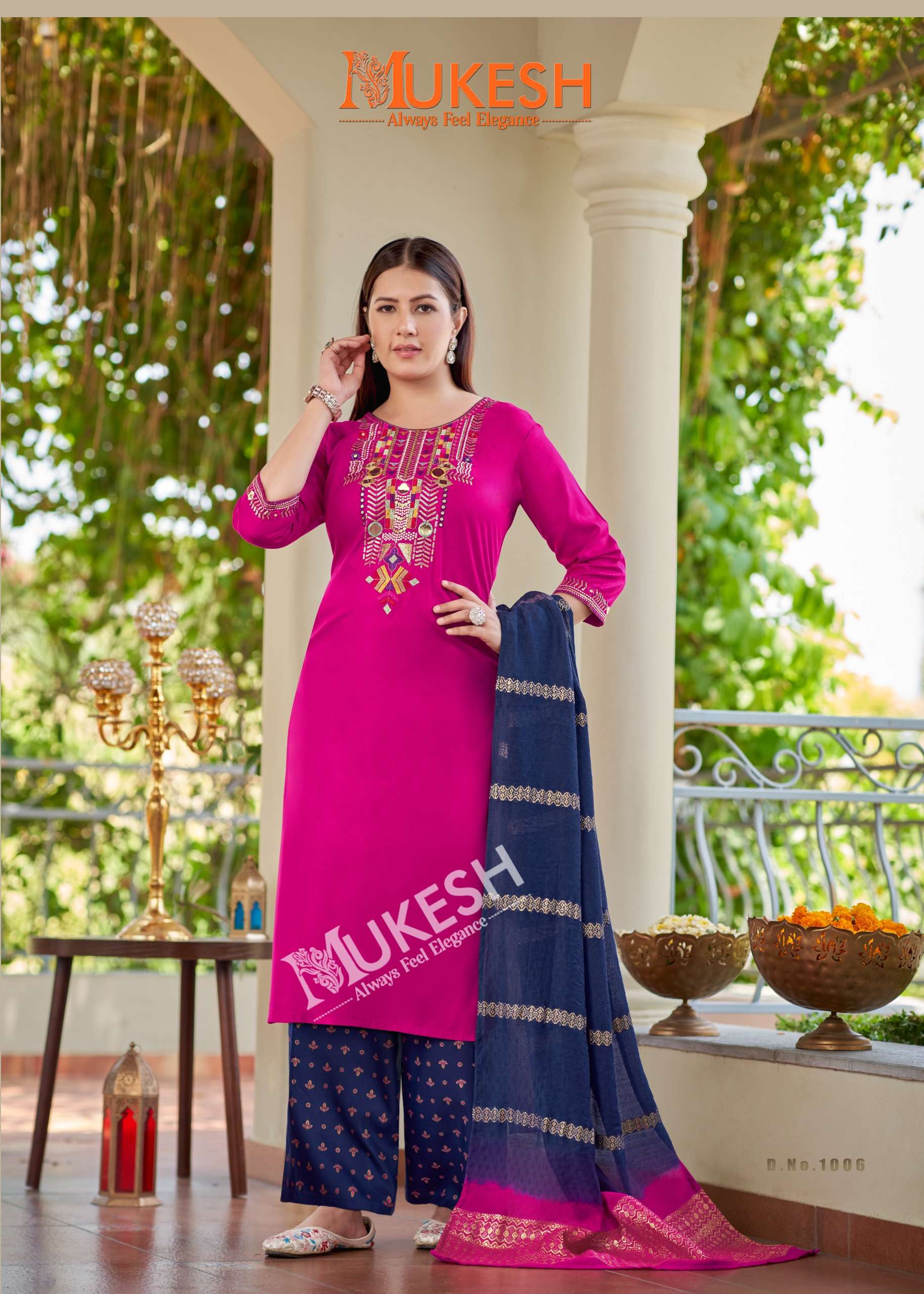 MUKESH MAUSAM RAYON WITH HEAVY EMBROIDERY DESIGNER WORK LADIES SUIT