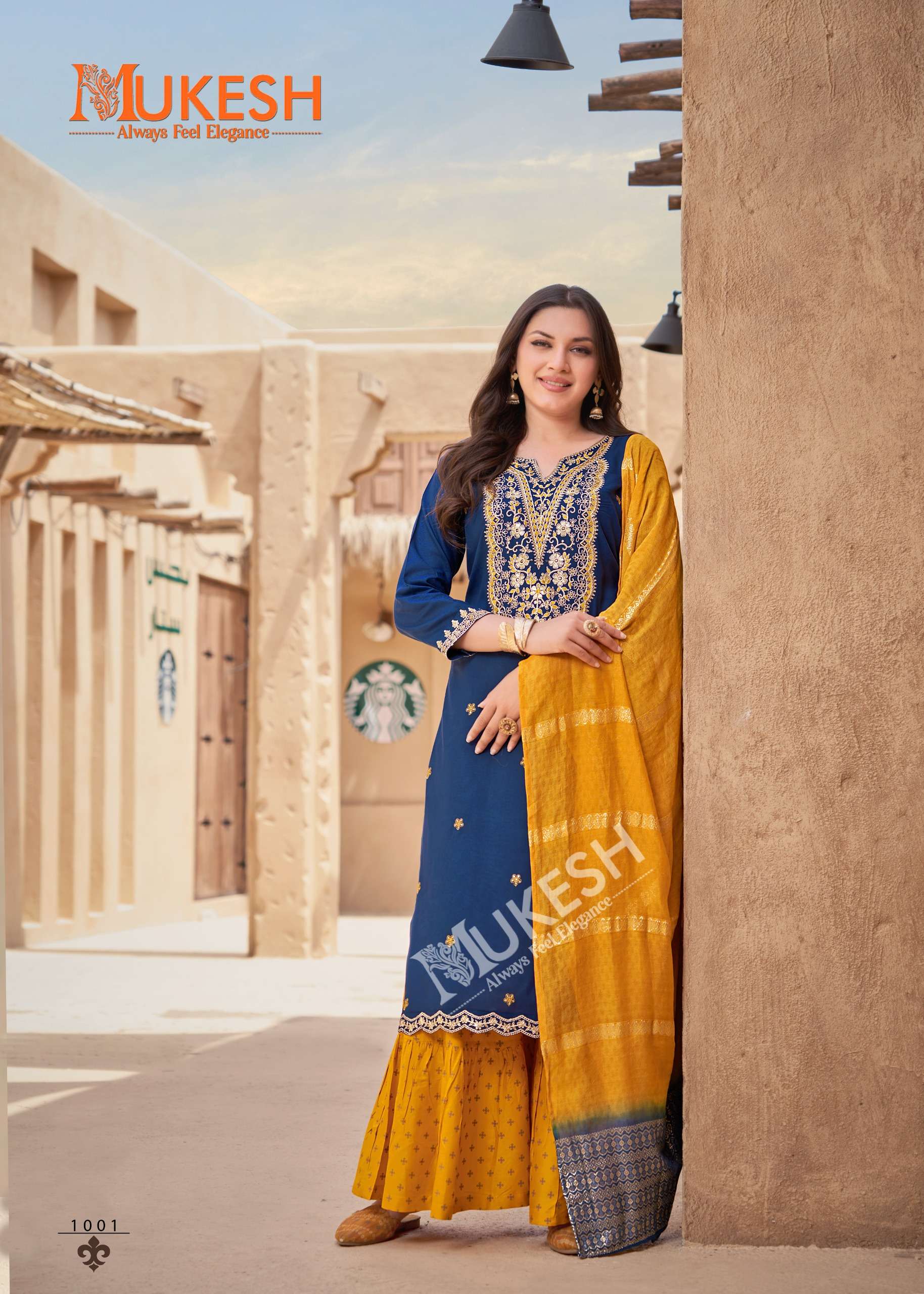 MUKESH RANG RASIYA RAYON FANCY WORKS READY MADE LADIES SHARARA SUIT