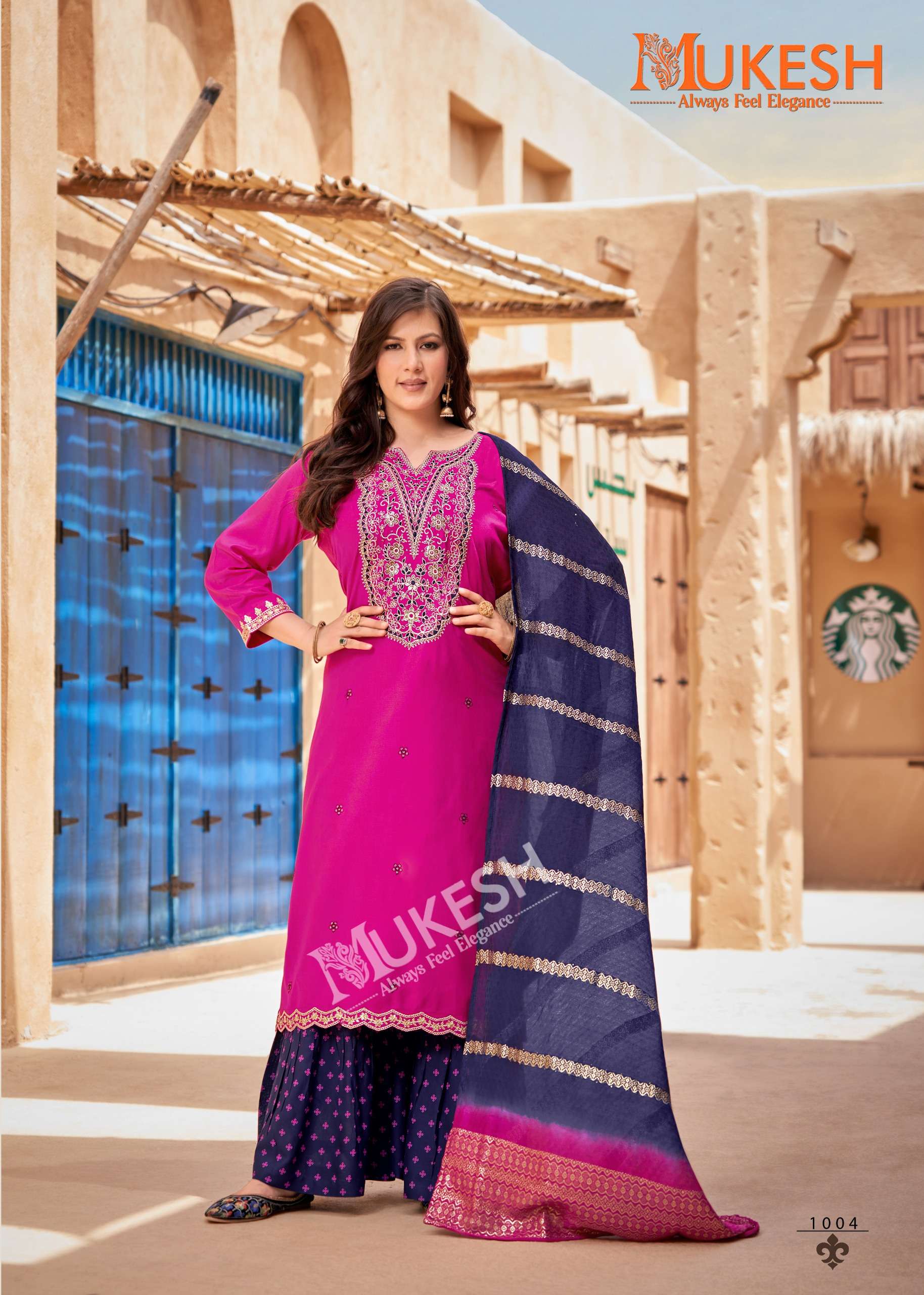 MUKESH RANG RASIYA RAYON FANCY WORKS READY MADE LADIES SHARARA SUIT