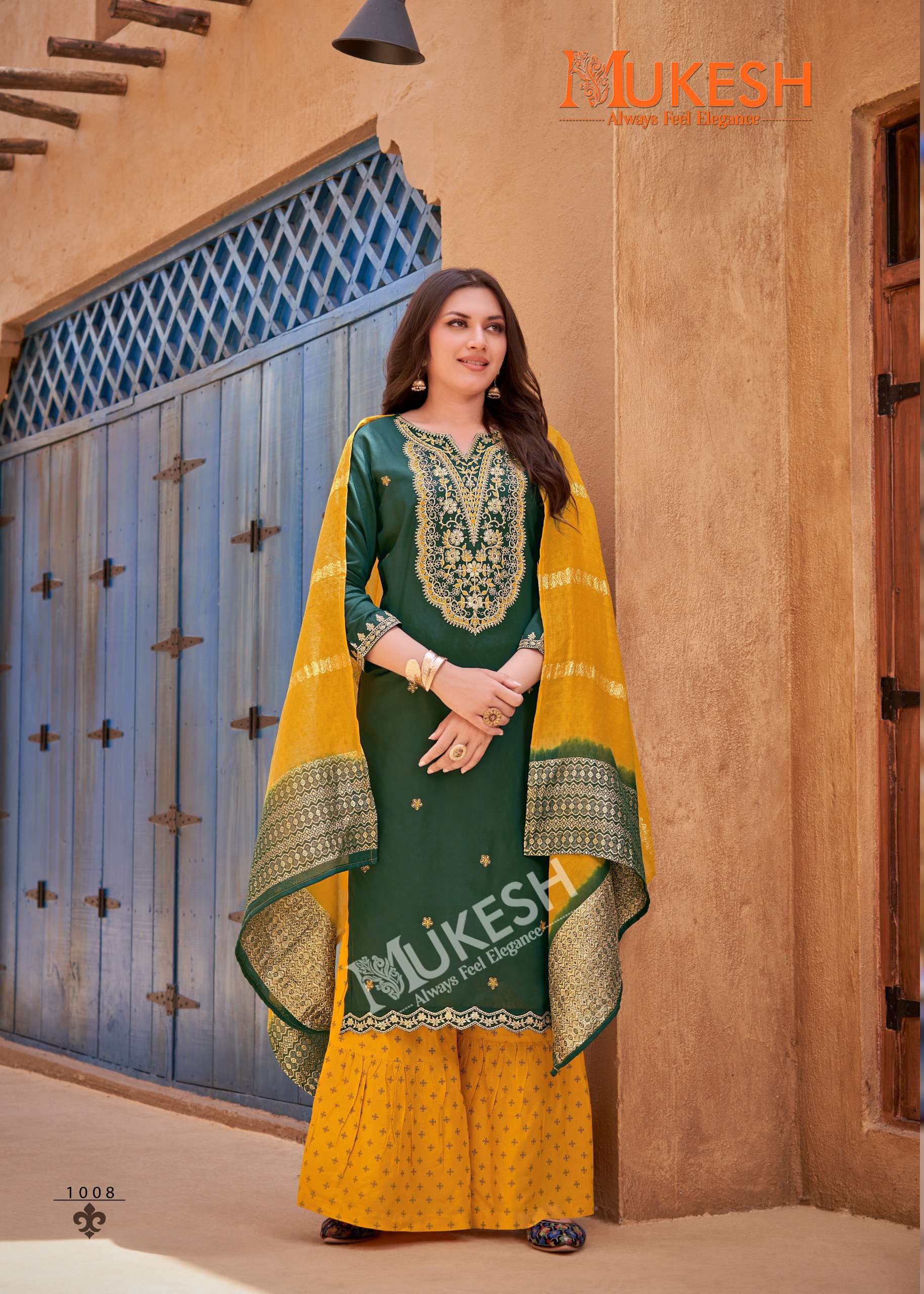 MUKESH RANG RASIYA RAYON FANCY WORKS READY MADE LADIES SHARARA SUIT