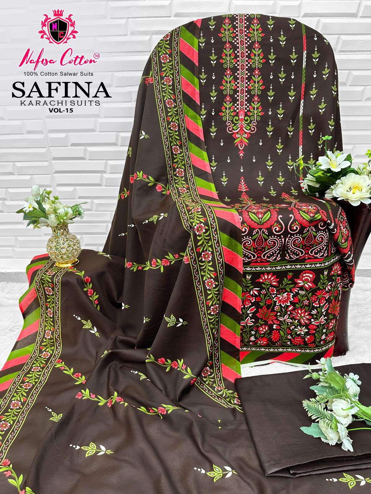 NAFISA COTTON SAFINA KARACHI SUITS VOL 15 COTTON DIGITAL PRINT SALWAR SUIT