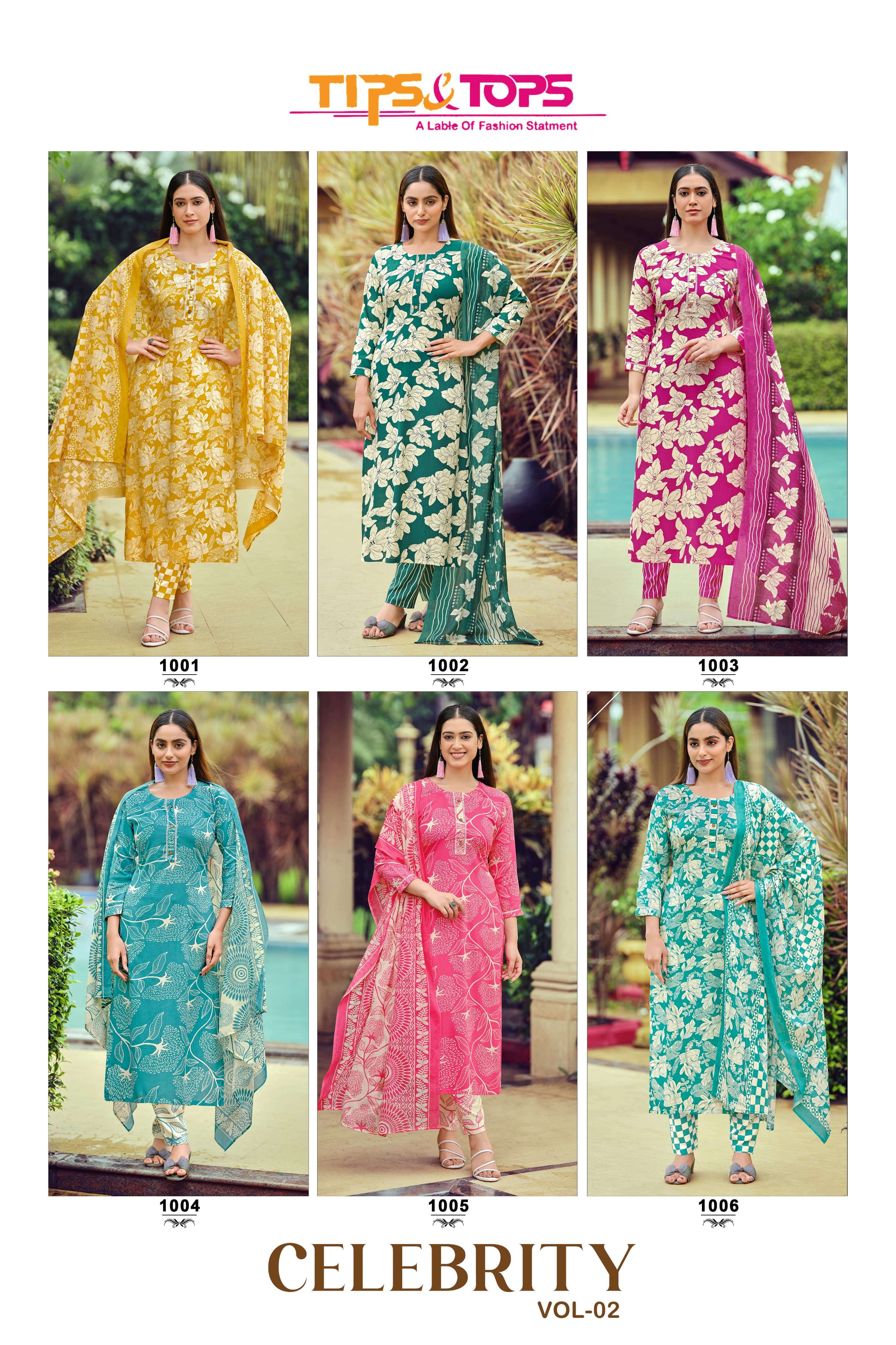 OSSM CELEBRITY VOL 2 RAYON PRINTED FANCY LADIES KURTI COMBO SET 