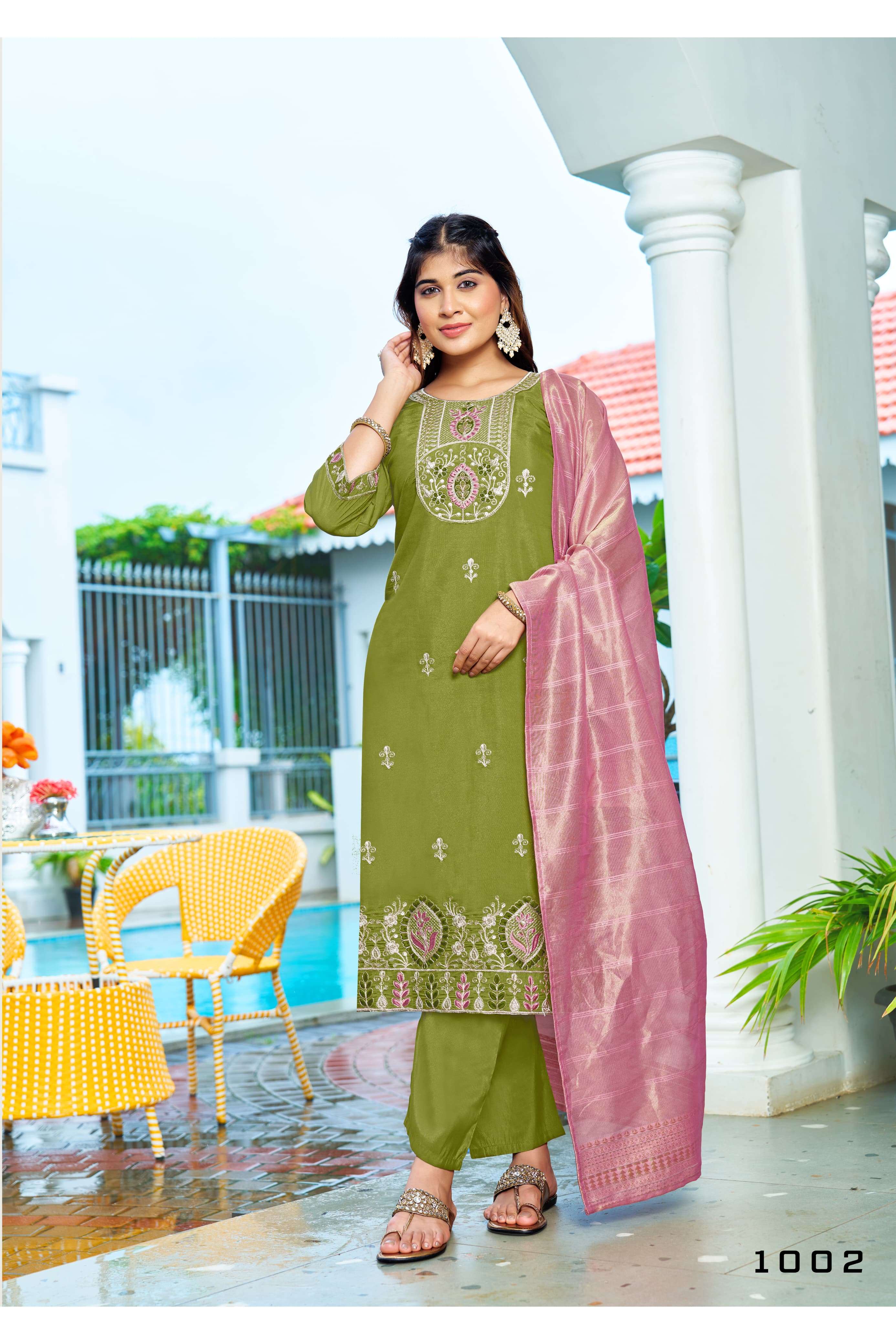 OSSM MAHEK EMBROIDERY DESIGNER READY MADE LADIES SUIT