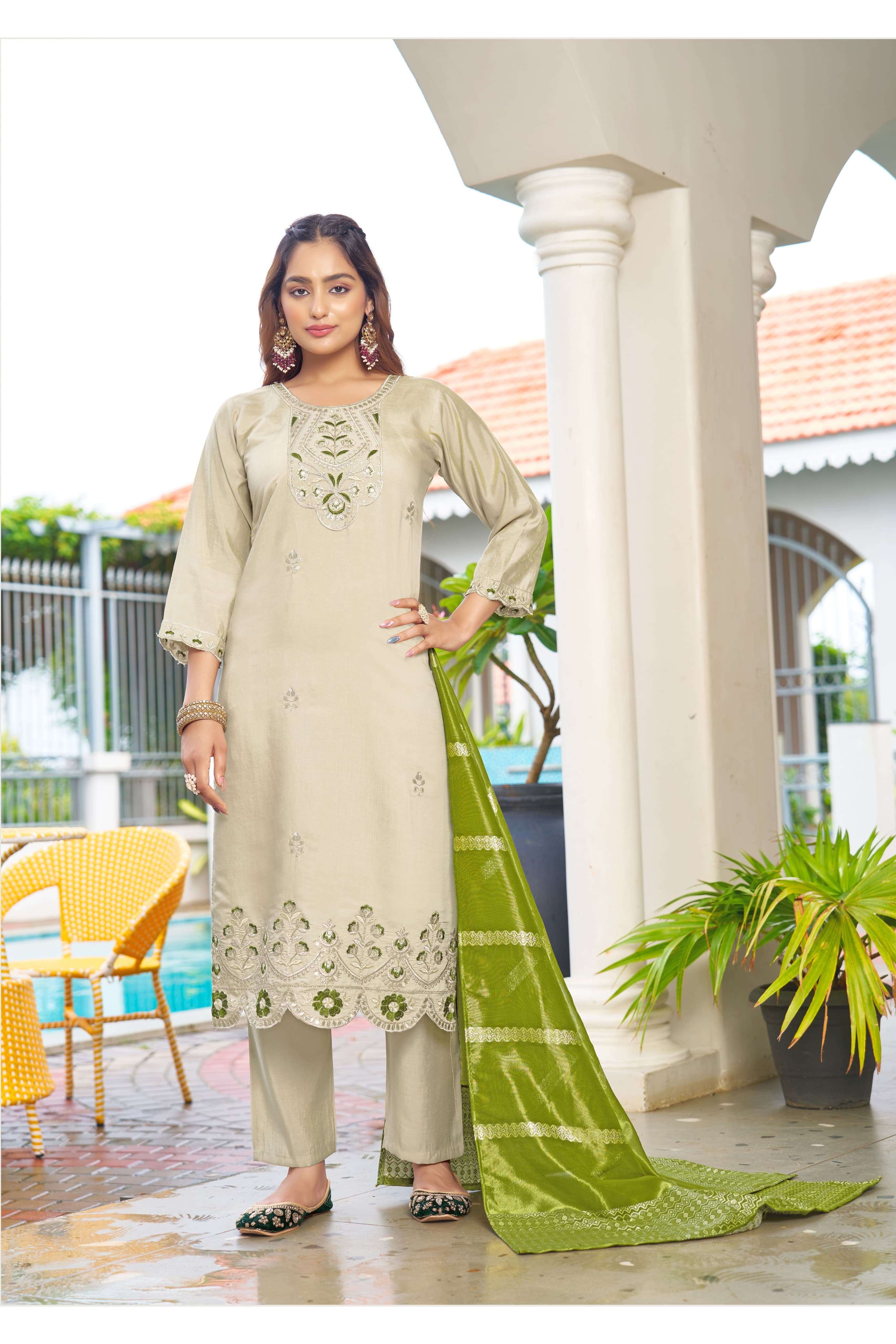 OSSM MAHEK EMBROIDERY DESIGNER READY MADE LADIES SUIT