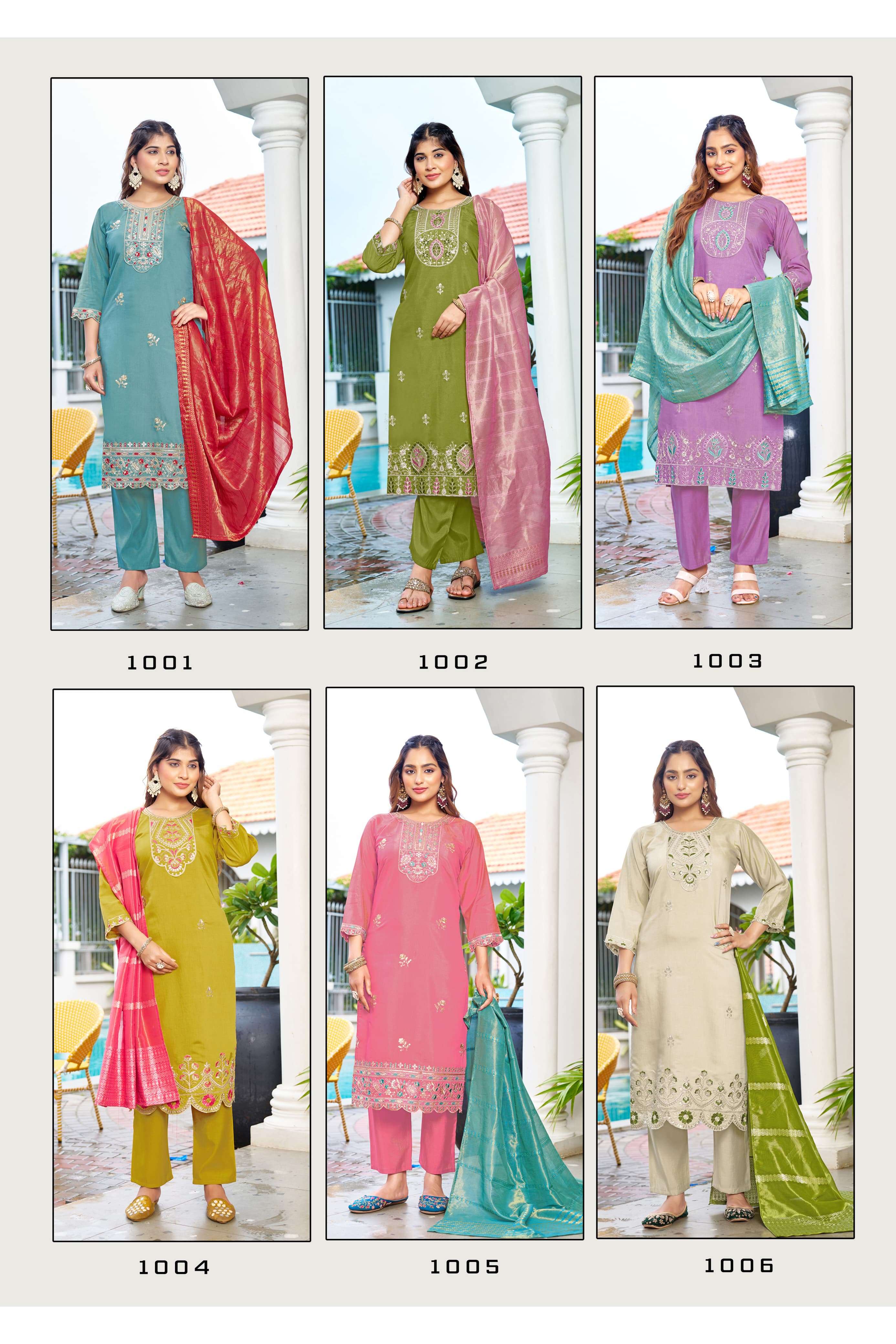 OSSM MAHEK EMBROIDERY DESIGNER READY MADE LADIES SUIT