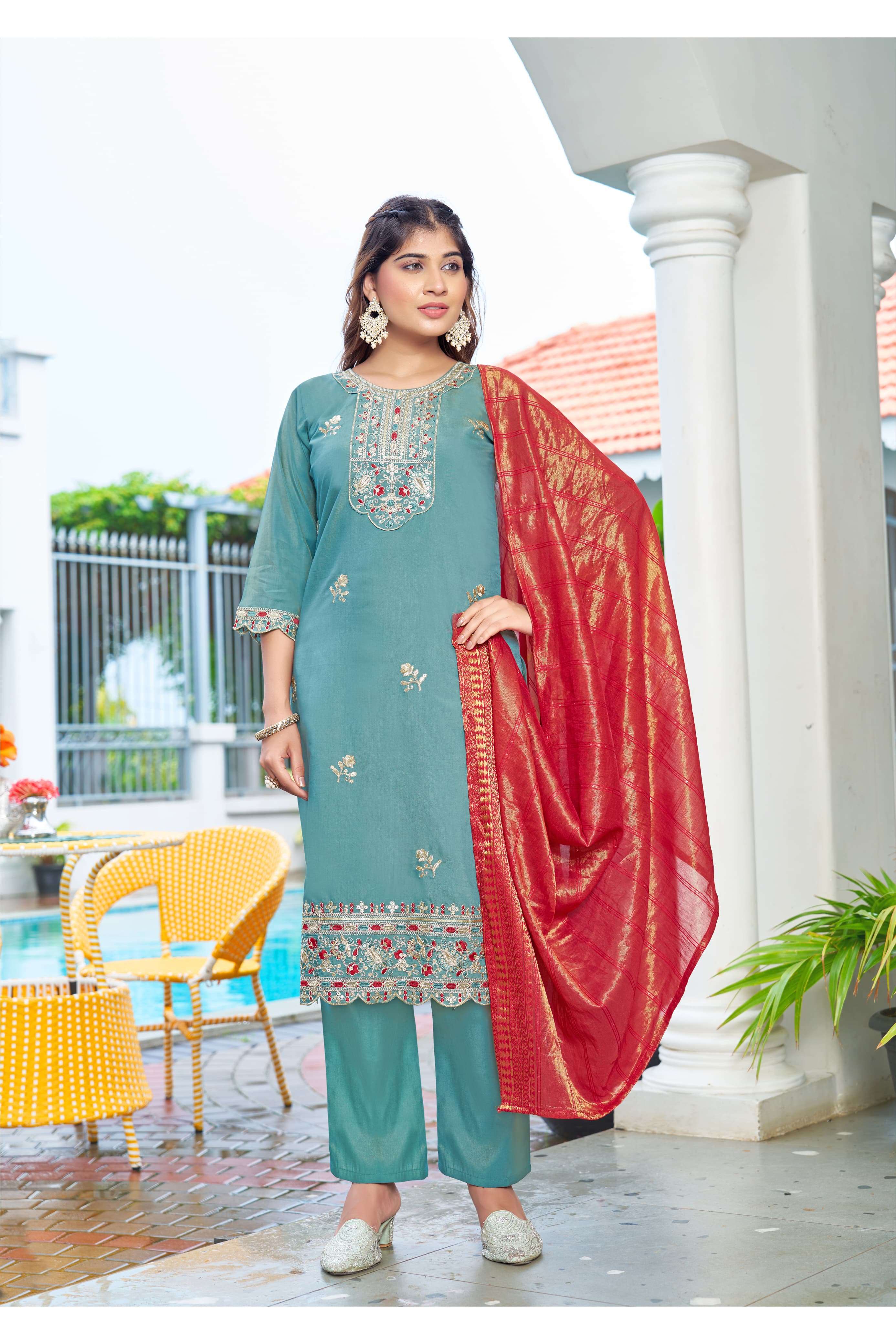 OSSM MAHEK EMBROIDERY DESIGNER READY MADE LADIES SUIT