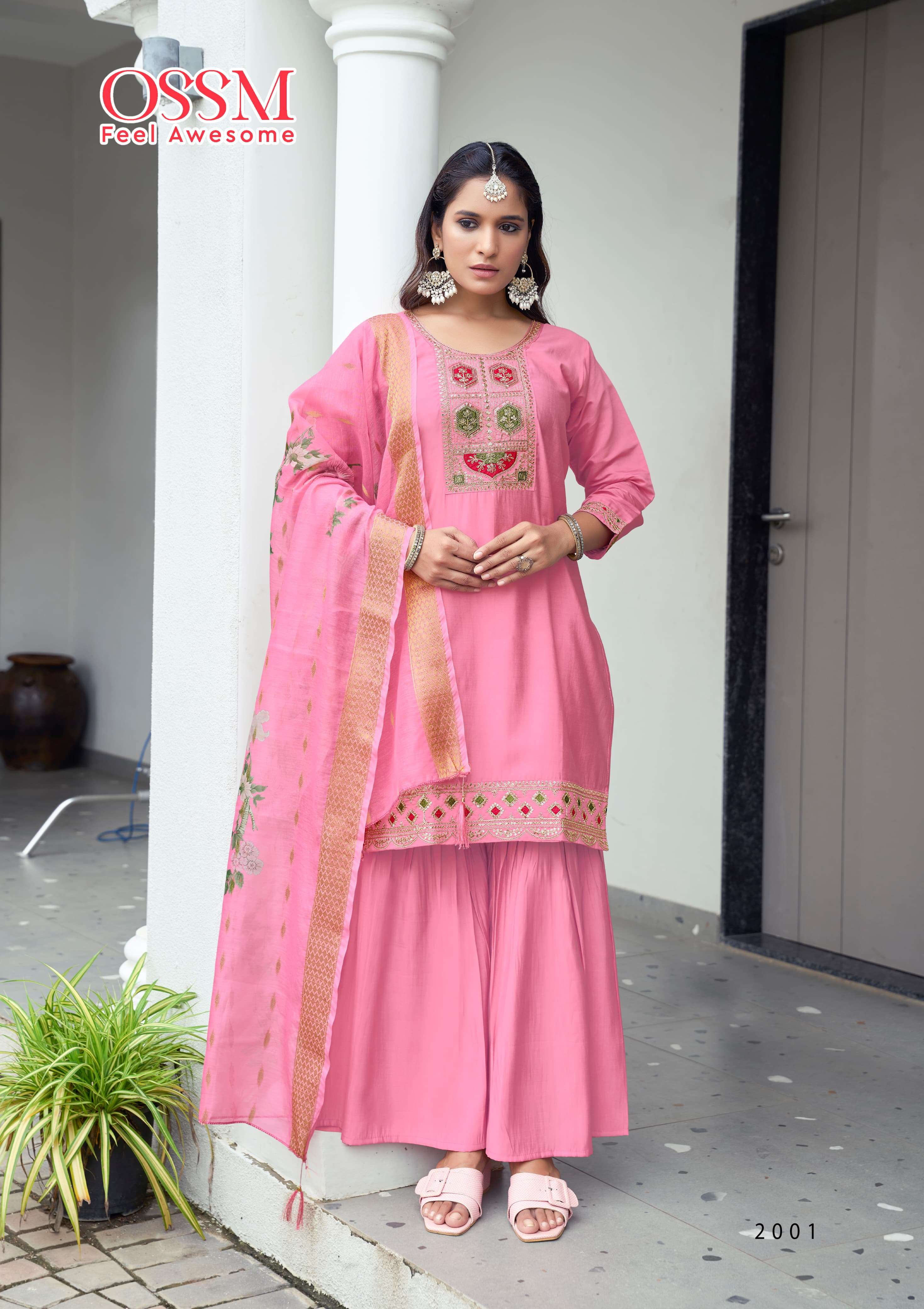 OSSM MANNAT VOL 2 VISCOSE SILK DESIGNER READY MADE LADIES SUIT