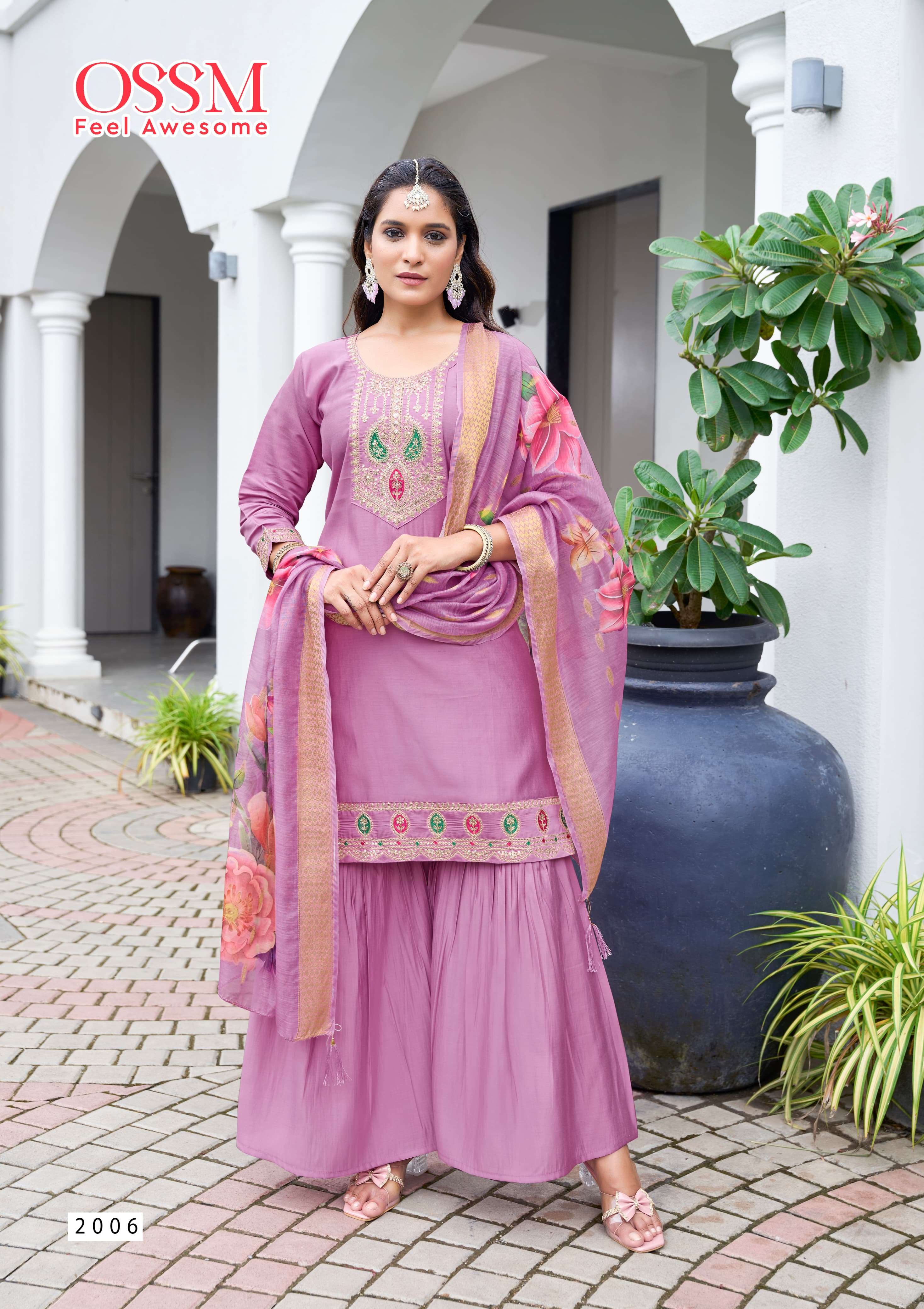 OSSM MANNAT VOL 2 VISCOSE SILK DESIGNER READY MADE LADIES SUIT