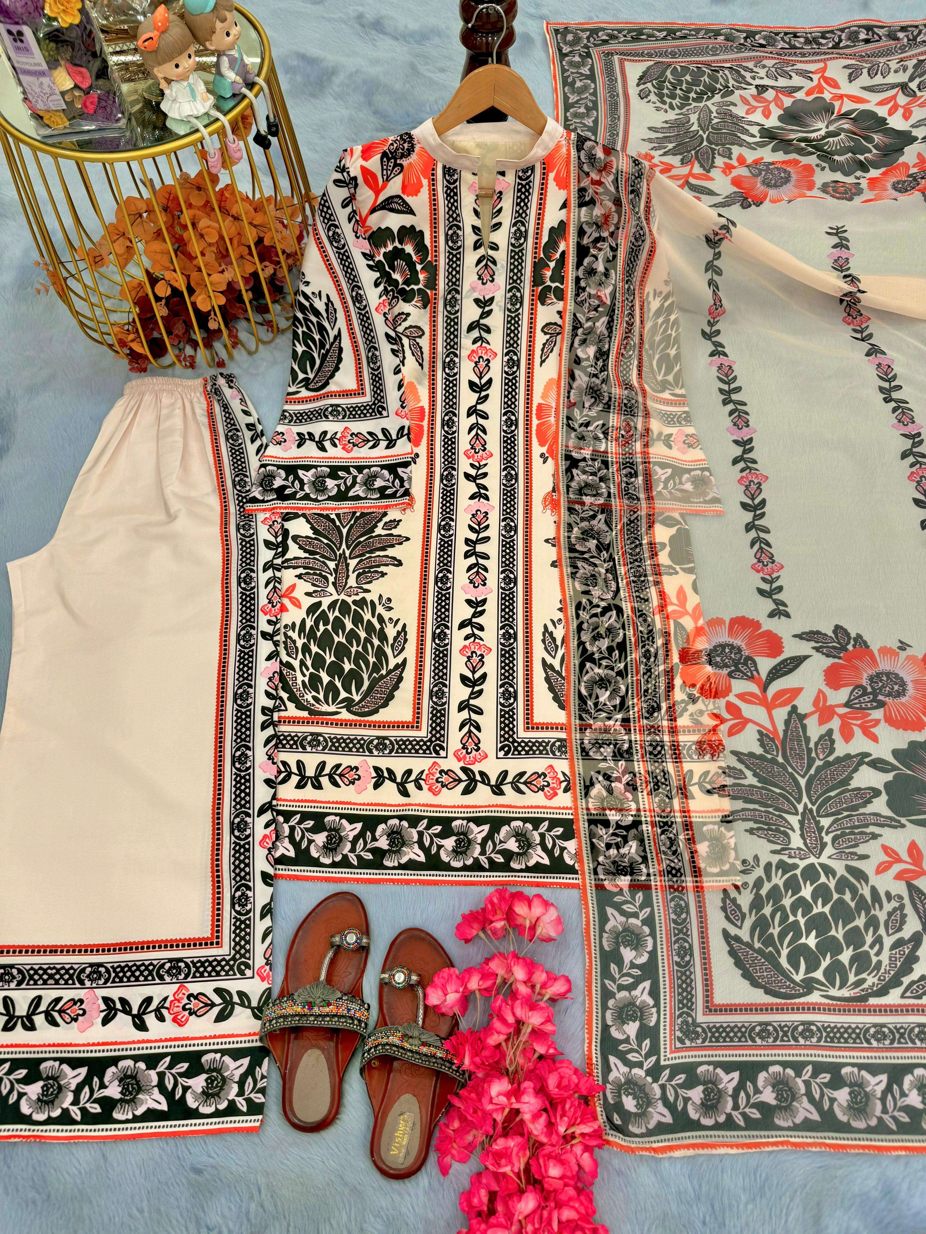 PD 1113 CREPE DIGITAL PRINT WITH FANCY WORK PAKISTANI SALWAR KAMEEZ 