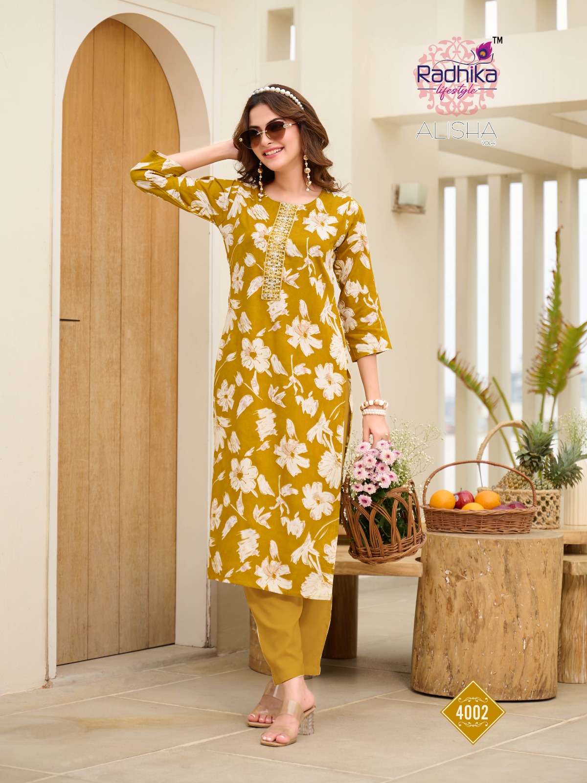 RADHIKA LIFESTYLE ALISHA VOL 4 RAYON PRINTED STRAIGHT DAILY WEAR KURTI