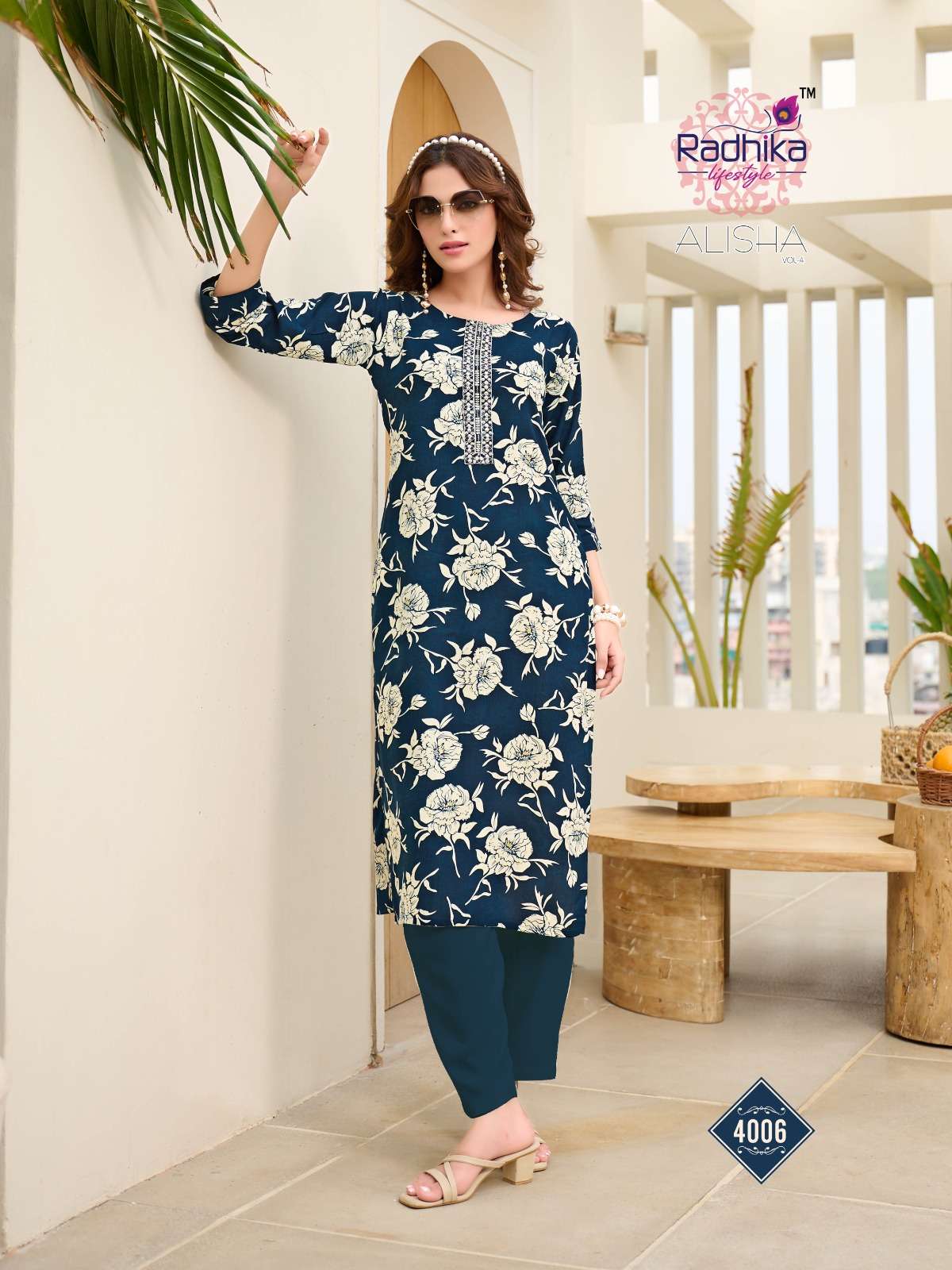 RADHIKA LIFESTYLE ALISHA VOL 4 RAYON PRINTED STRAIGHT DAILY WEAR KURTI