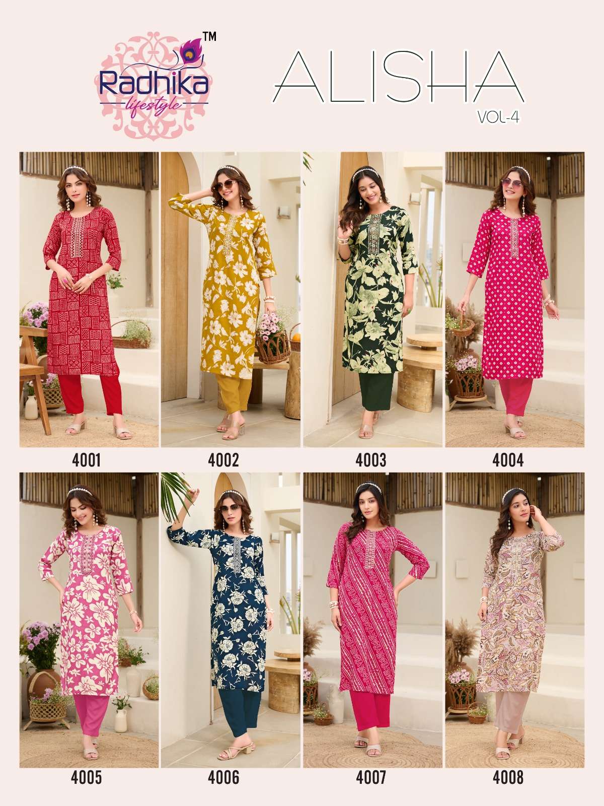 RADHIKA LIFESTYLE ALISHA VOL 4 RAYON PRINTED STRAIGHT DAILY WEAR KURTI