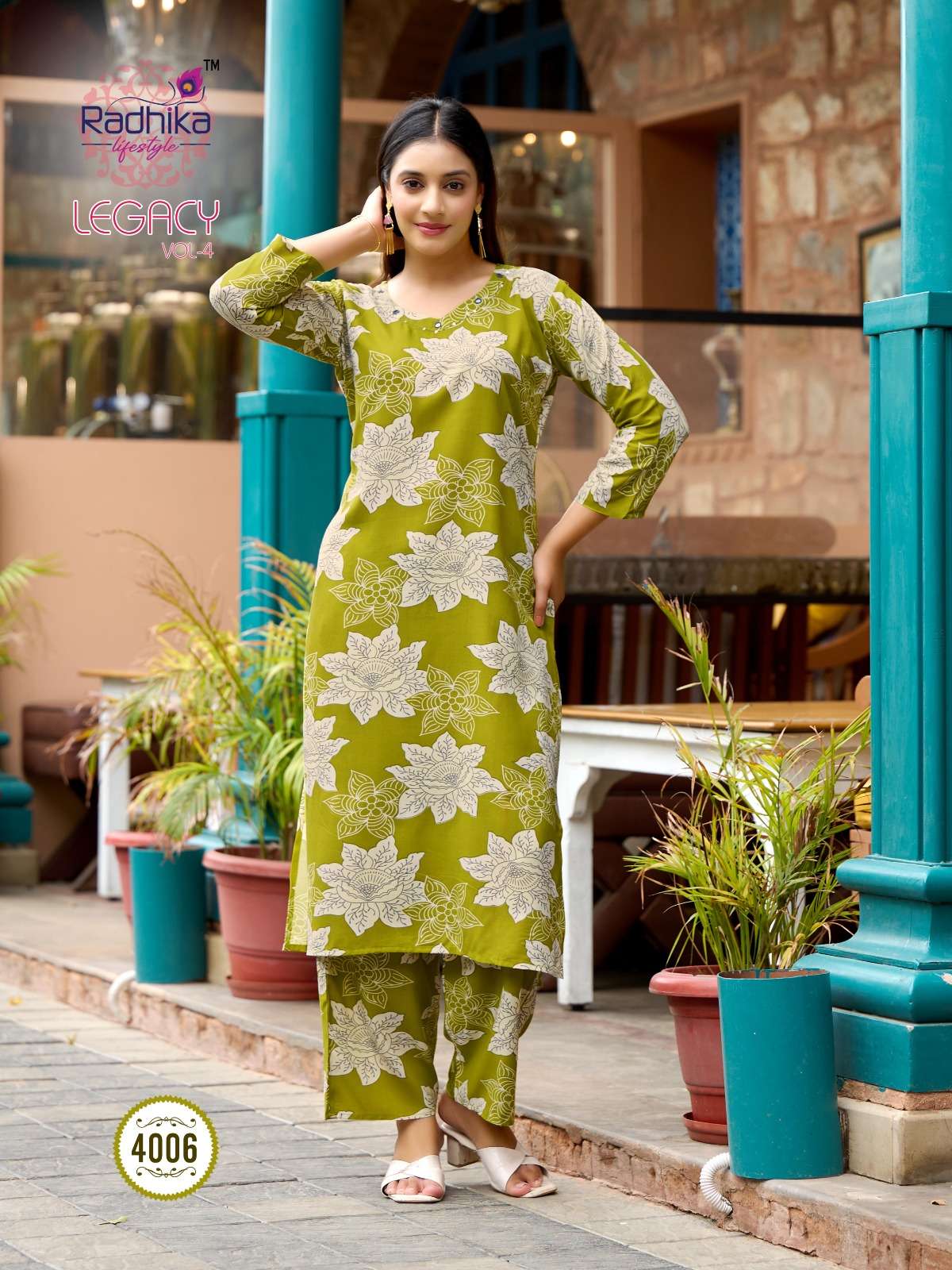 RADHIKA LIFESTYLE LEGACY VOL 4 RAYON PRINTED FANCY LADIES KURTI WITH BOTTOM PAIR 