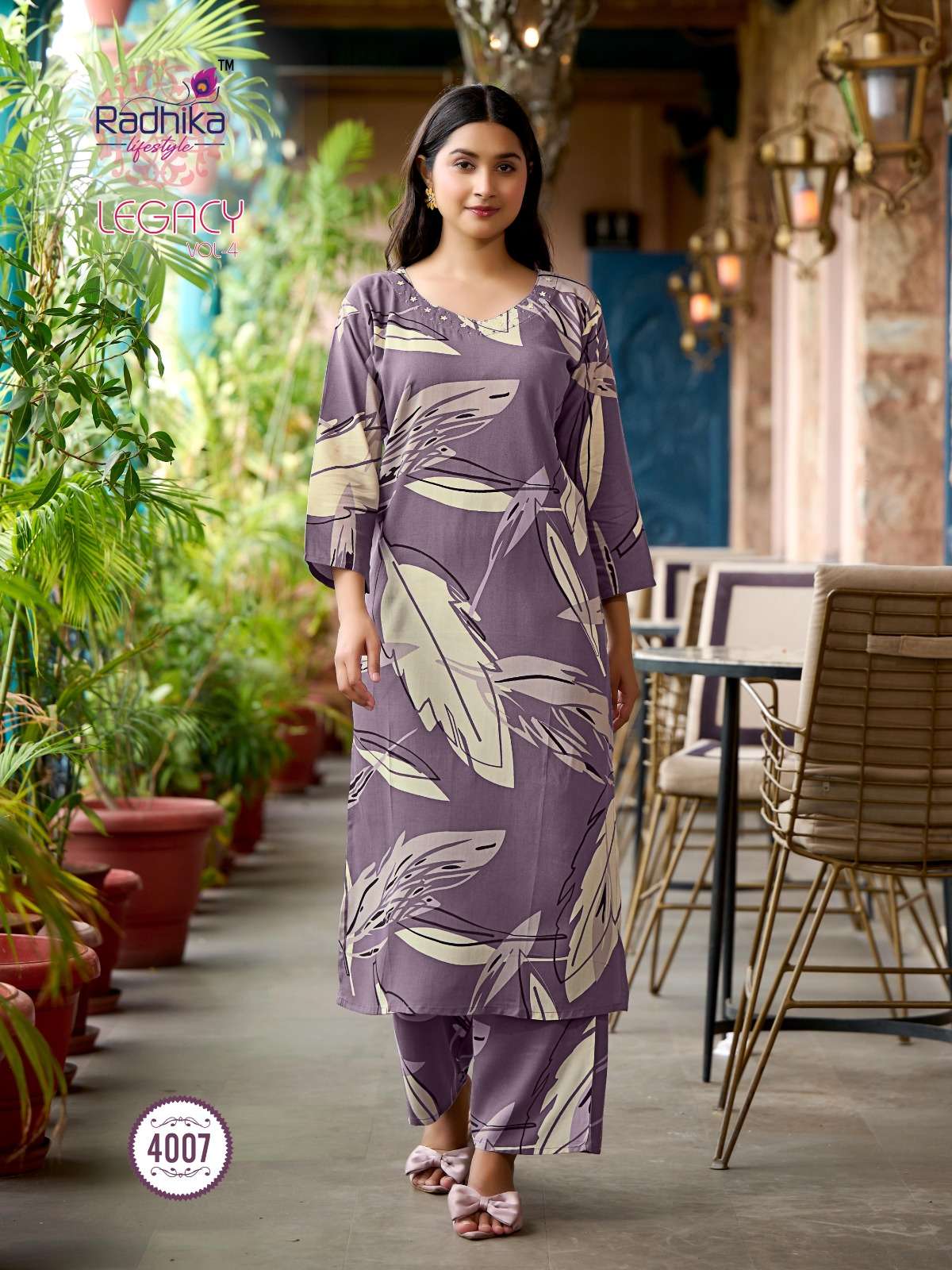 RADHIKA LIFESTYLE LEGACY VOL 4 RAYON PRINTED FANCY LADIES KURTI WITH BOTTOM PAIR 