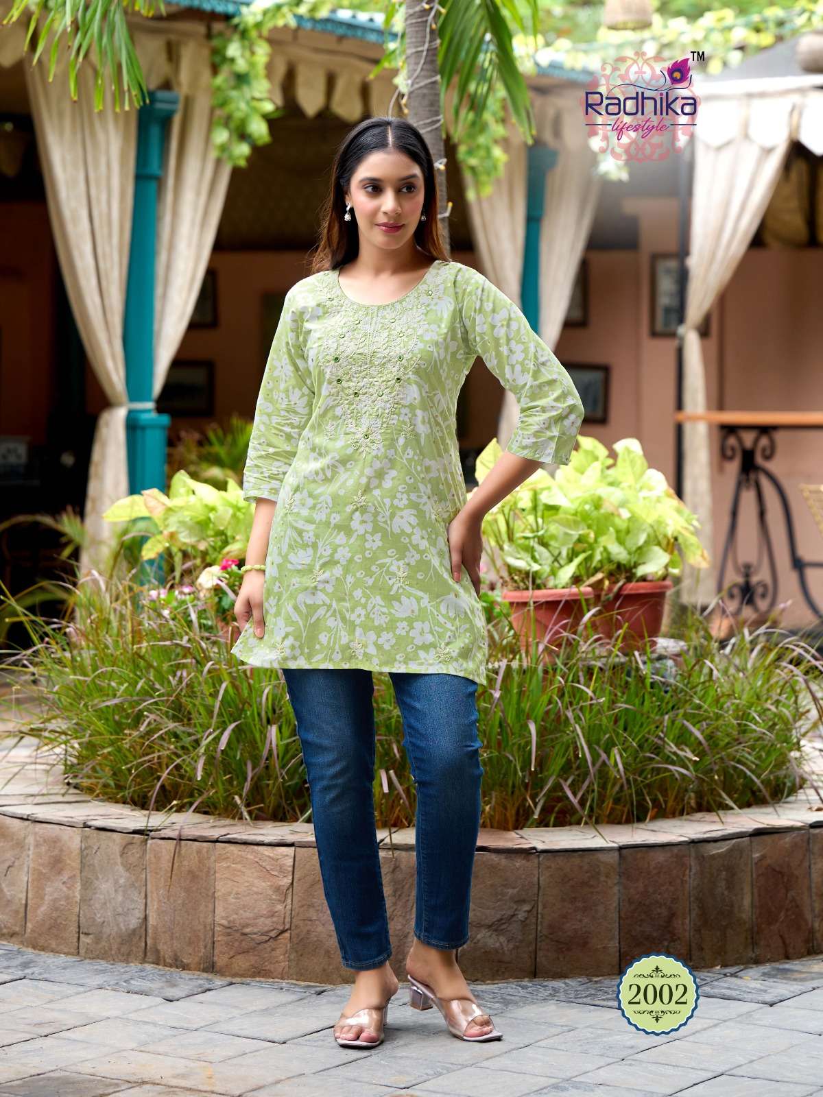 RADHIKA LIFESTYLE SUMMER SHINE VOL 2 COTTON FANCY LUCKNOWI WORKS LADIES TOP 