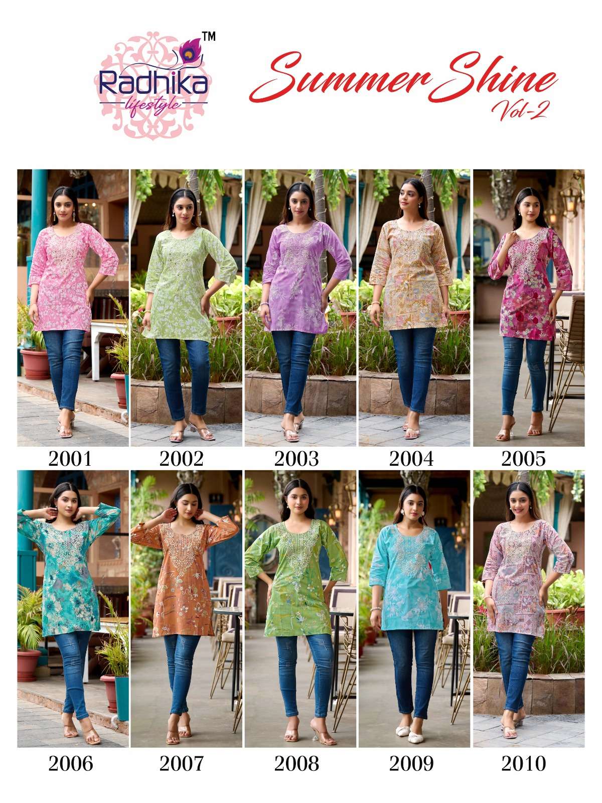 RADHIKA LIFESTYLE SUMMER SHINE VOL 2 COTTON FANCY LUCKNOWI WORKS LADIES TOP 