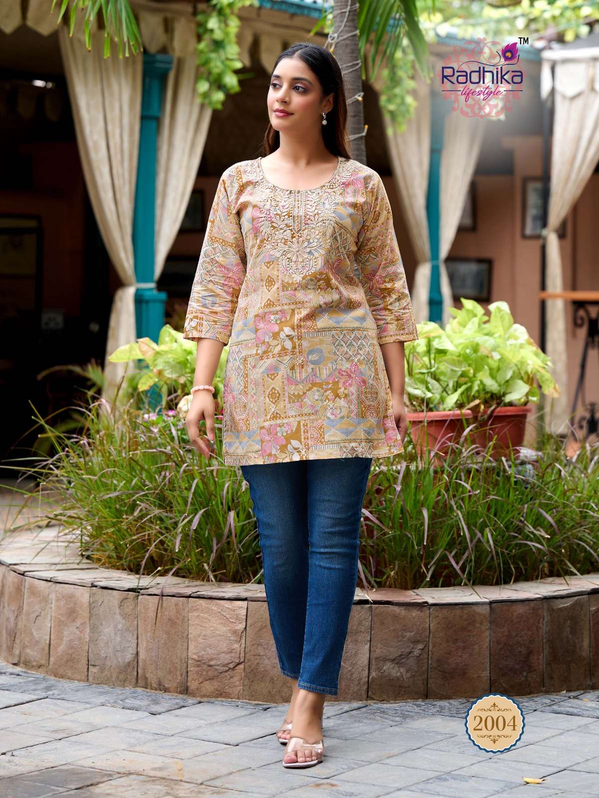 RADHIKA LIFESTYLE SUMMER SHINE VOL 2 COTTON FANCY LUCKNOWI WORKS LADIES TOP 