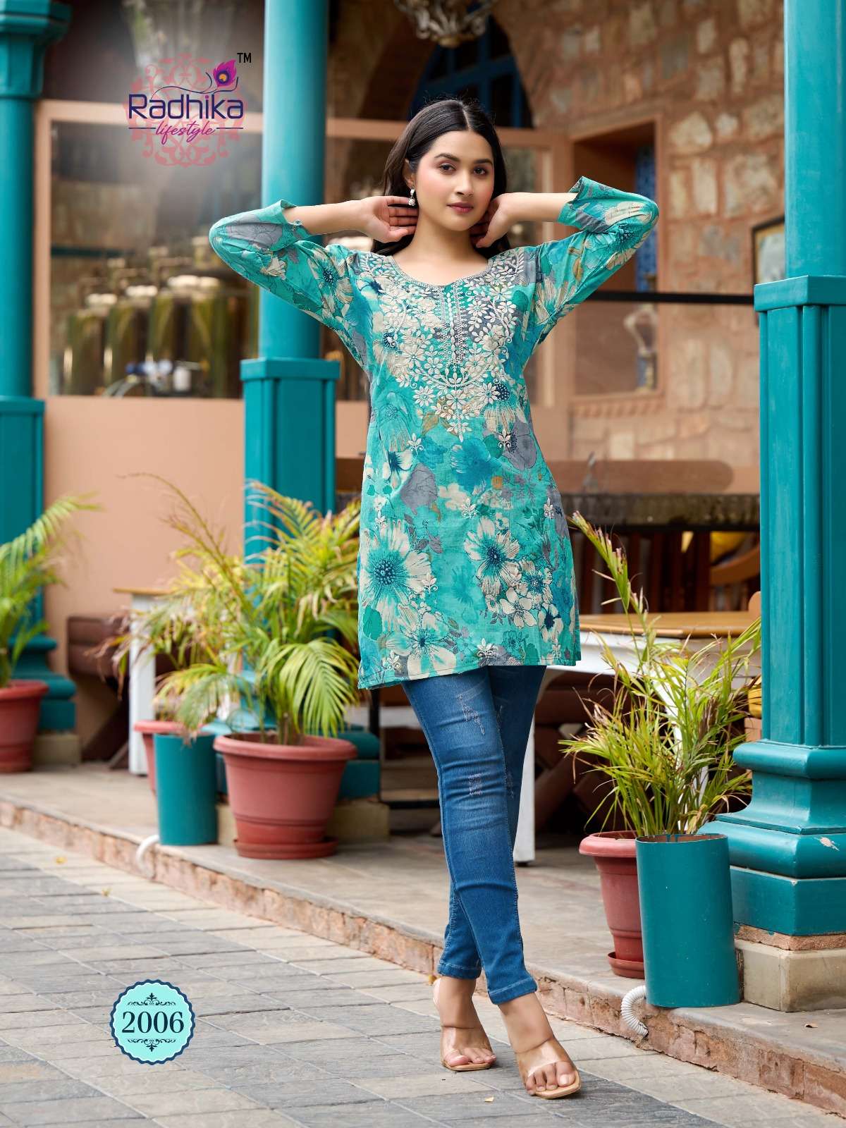 RADHIKA LIFESTYLE SUMMER SHINE VOL 2 COTTON FANCY LUCKNOWI WORKS LADIES TOP 