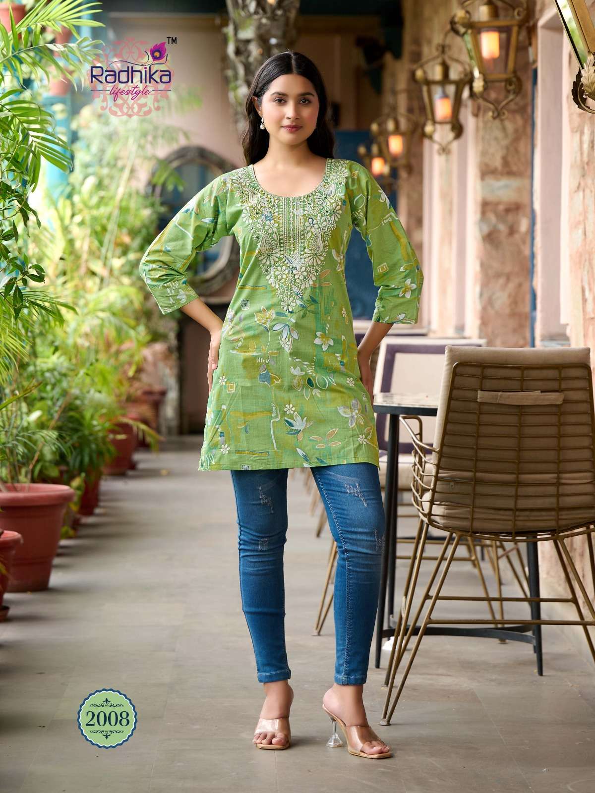 RADHIKA LIFESTYLE SUMMER SHINE VOL 2 COTTON FANCY LUCKNOWI WORKS LADIES TOP 