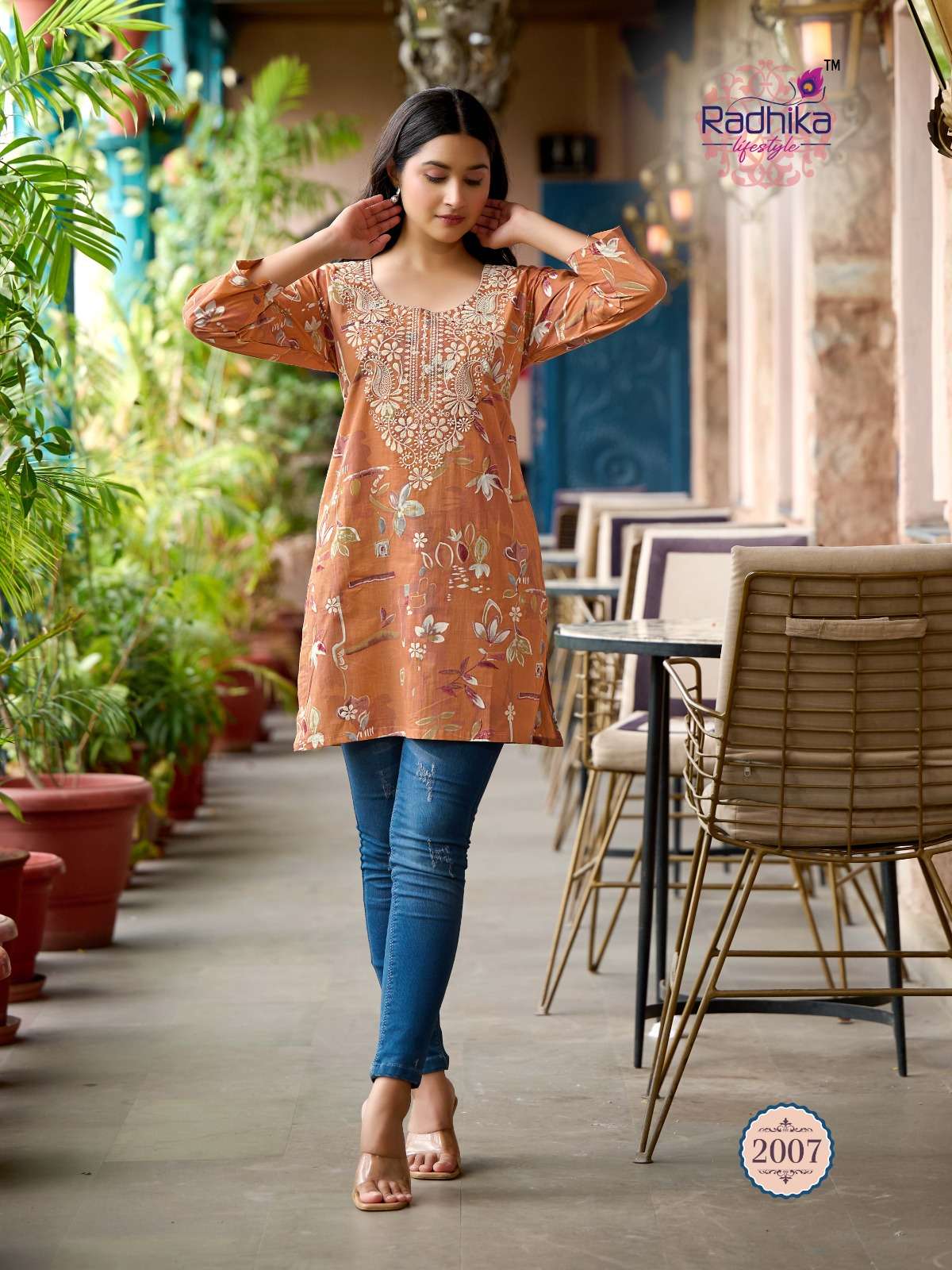 RADHIKA LIFESTYLE SUMMER SHINE VOL 2 COTTON FANCY LUCKNOWI WORKS LADIES TOP 
