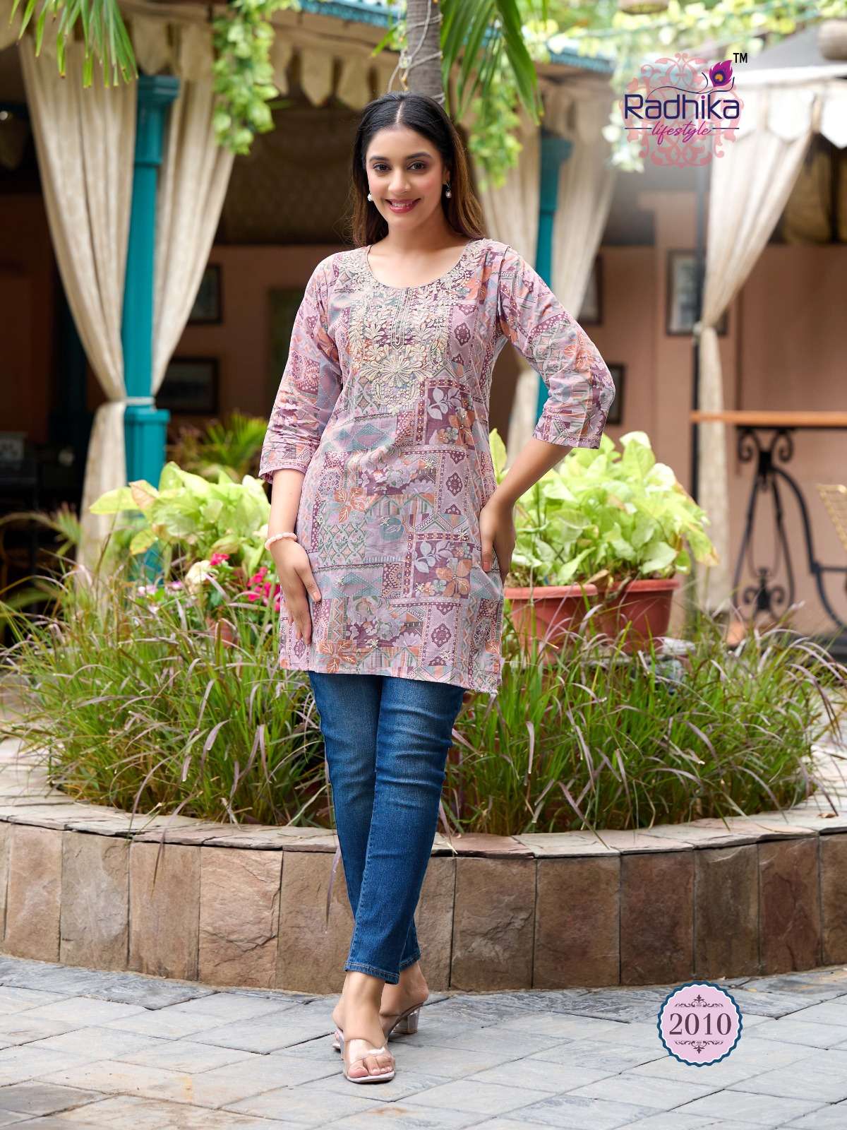 RADHIKA LIFESTYLE SUMMER SHINE VOL 2 COTTON FANCY LUCKNOWI WORKS LADIES TOP 