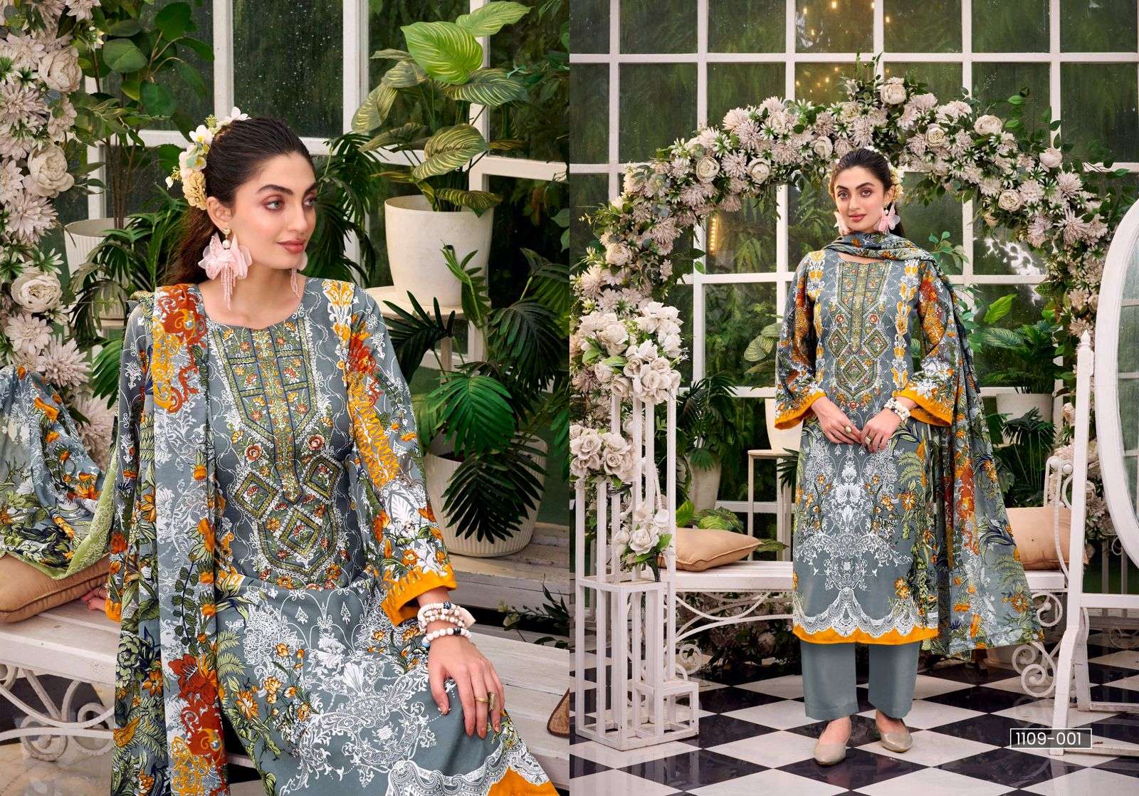 ROMANI NEEDLE WONDER VOL 2 COTTON DIGITAL PRINTS WITH FANCY WORK SUIT