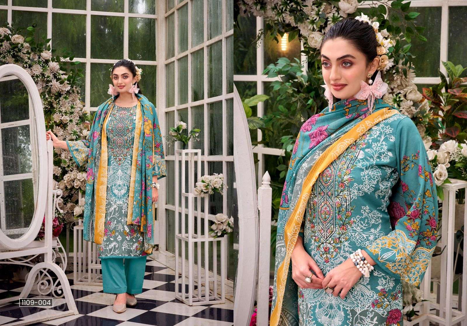 ROMANI NEEDLE WONDER VOL 2 COTTON DIGITAL PRINTS WITH FANCY WORK SUIT