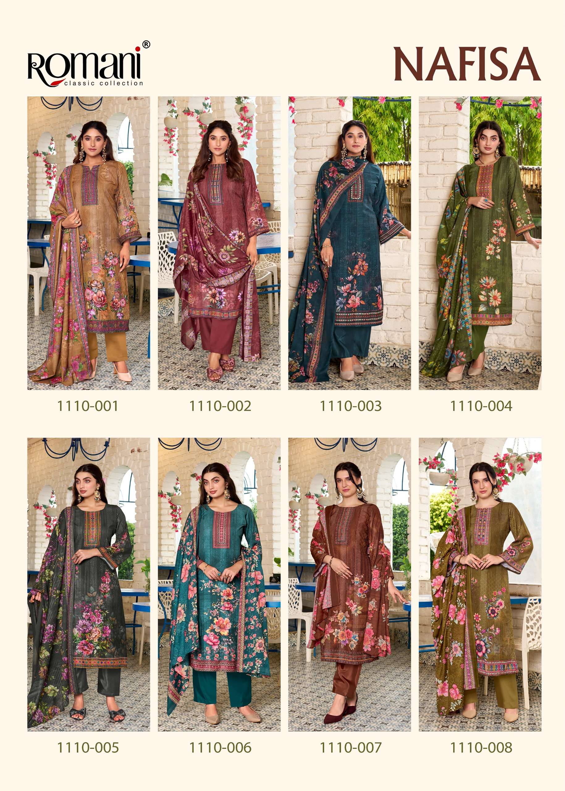 ROMANI PREMIUM SOFT COTTON DIGITAL PRINT EMBROIDERED WORK COTTON SUIT 