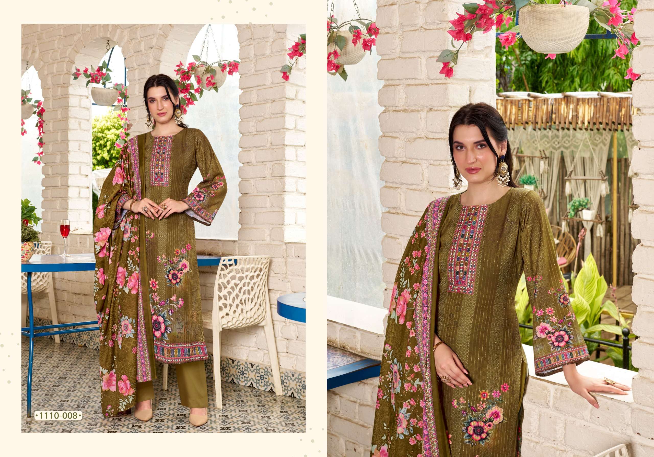 ROMANI PREMIUM SOFT COTTON DIGITAL PRINT EMBROIDERED WORK COTTON SUIT 