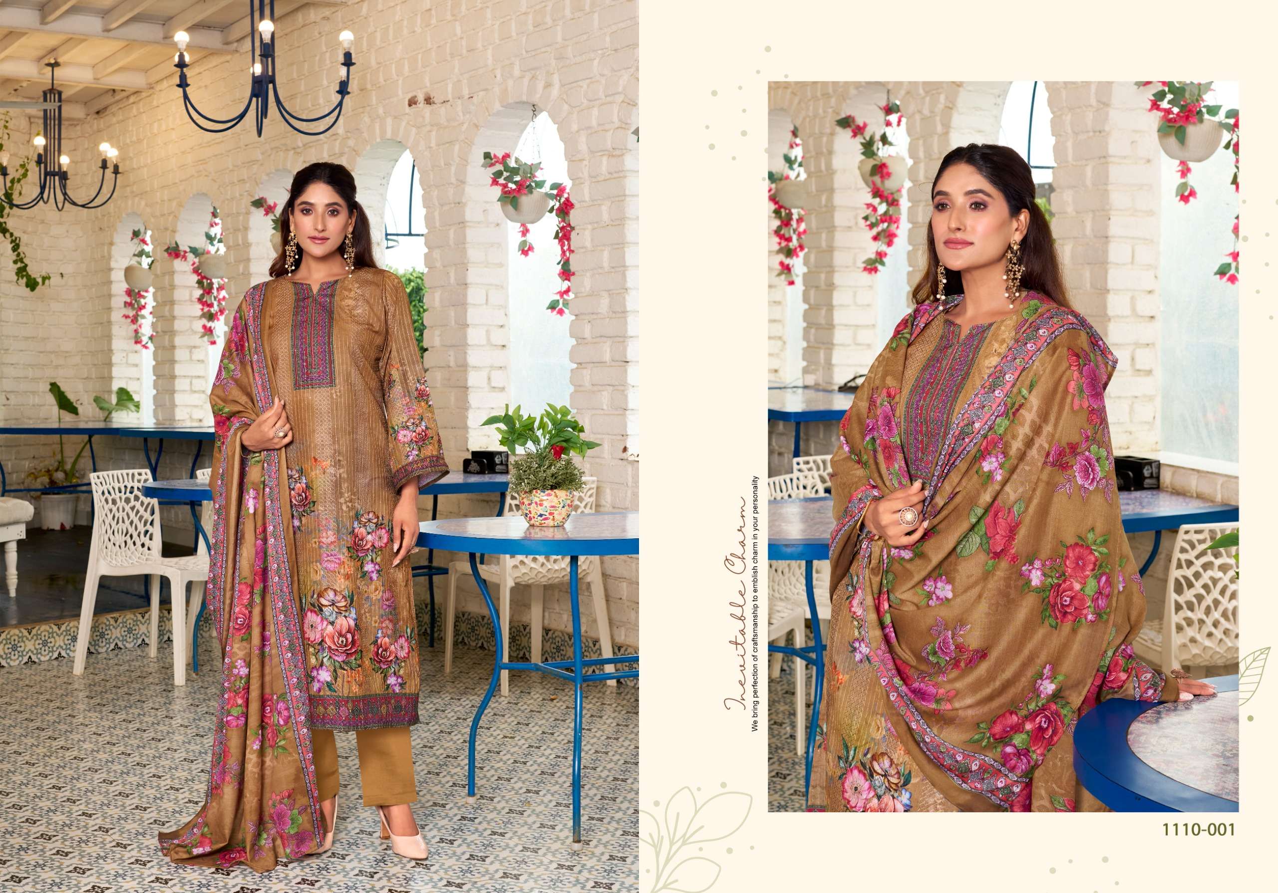 ROMANI PREMIUM SOFT COTTON DIGITAL PRINT EMBROIDERED WORK COTTON SUIT 