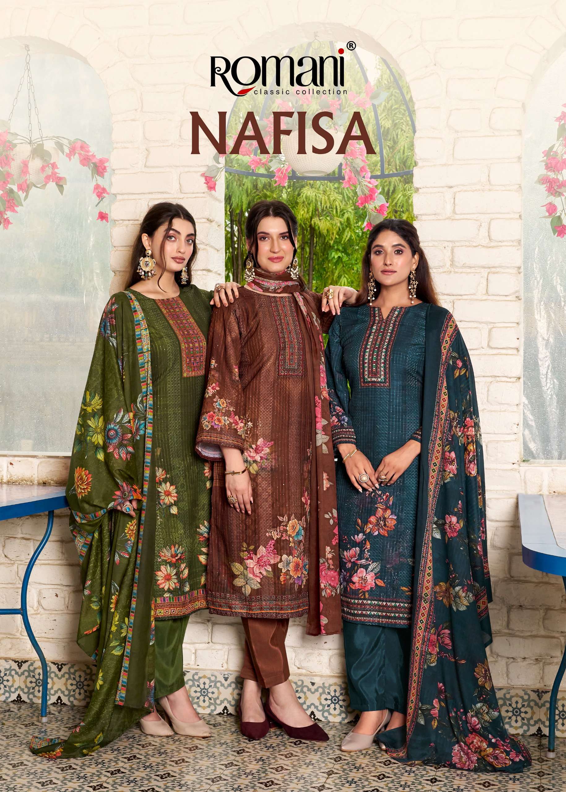 ROMANI PREMIUM SOFT COTTON DIGITAL PRINT EMBROIDERED WORK COTTON SUIT 