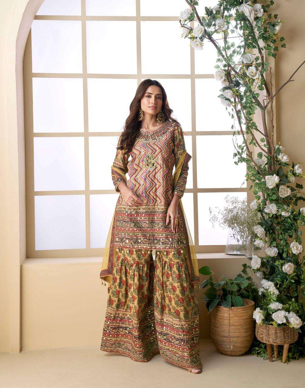 SAYURI DESIGNER PAKEEZA SILK HEAVY DESIGNER READY MADE PARTY WEAR SUIT