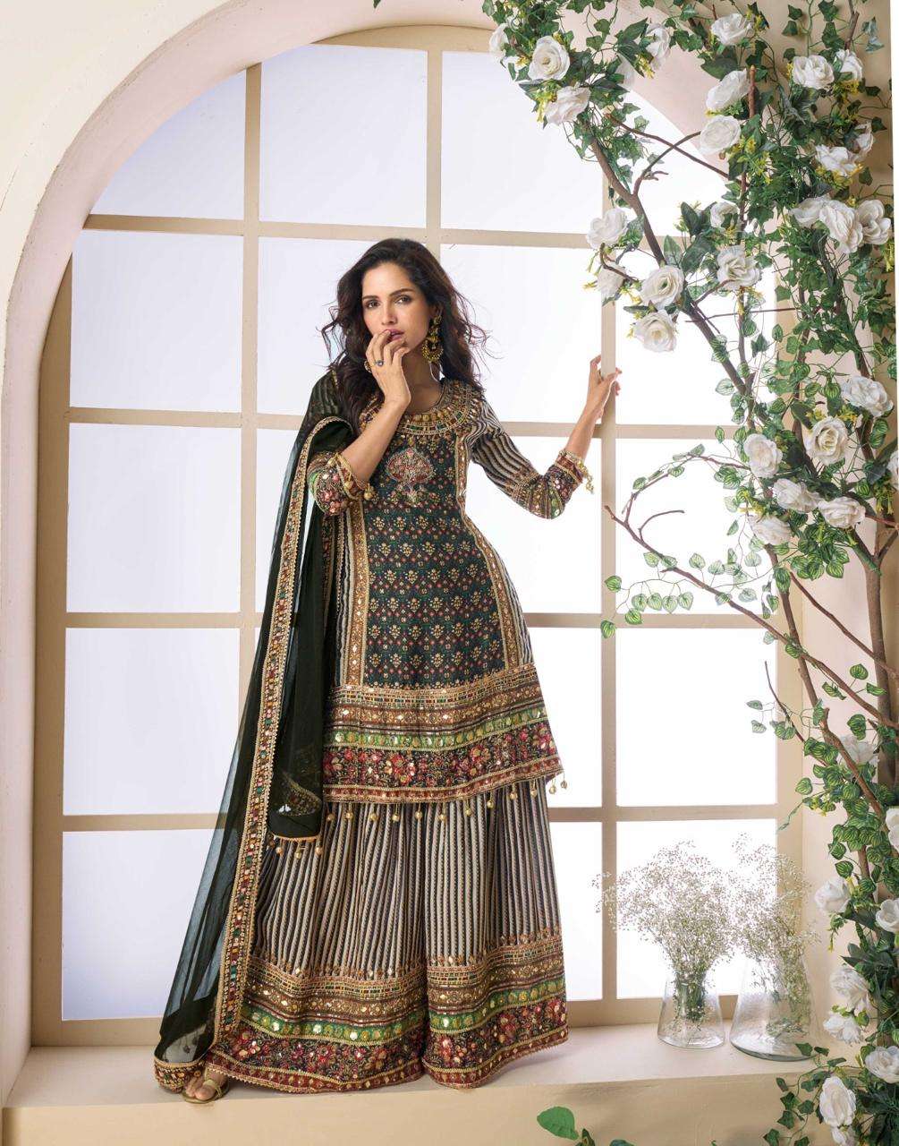 SAYURI DESIGNER PAKEEZA SILK HEAVY DESIGNER READY MADE PARTY WEAR SUIT