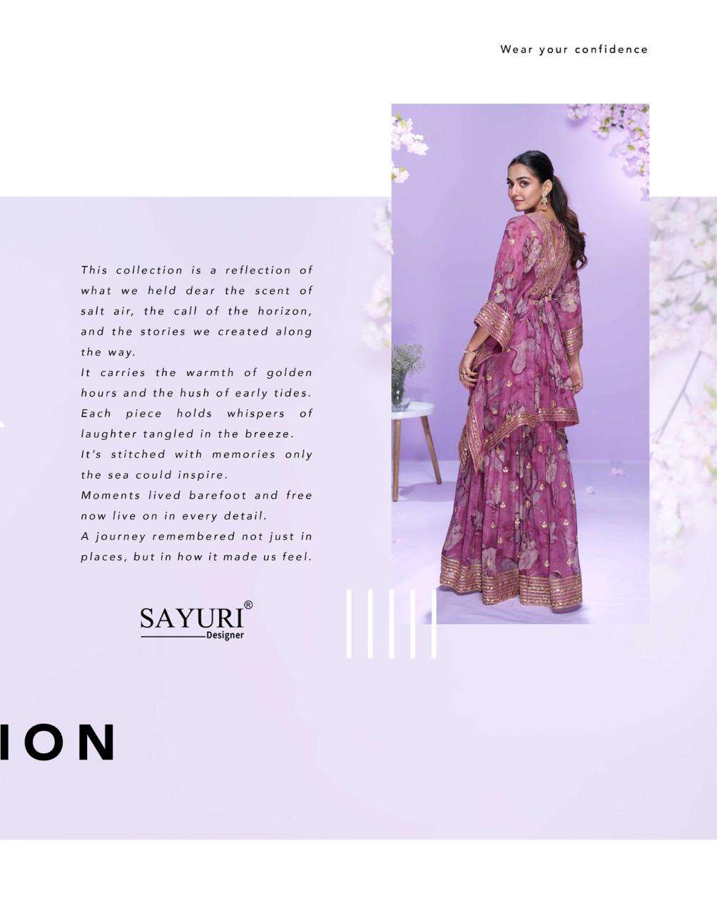SAYURI DESIGNER PREMIUM REAL GEORGETTE EMBROIDERED WITH GOTA STITCHED KAFTAN