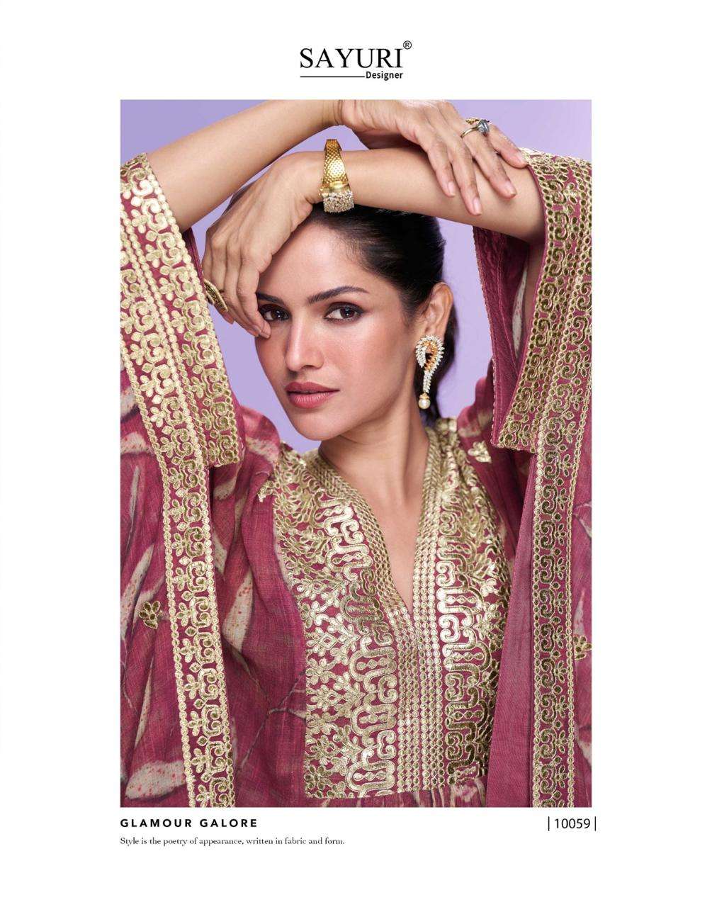 SAYURI DESIGNER PREMIUM REAL GEORGETTE EMBROIDERED WITH GOTA STITCHED KAFTAN