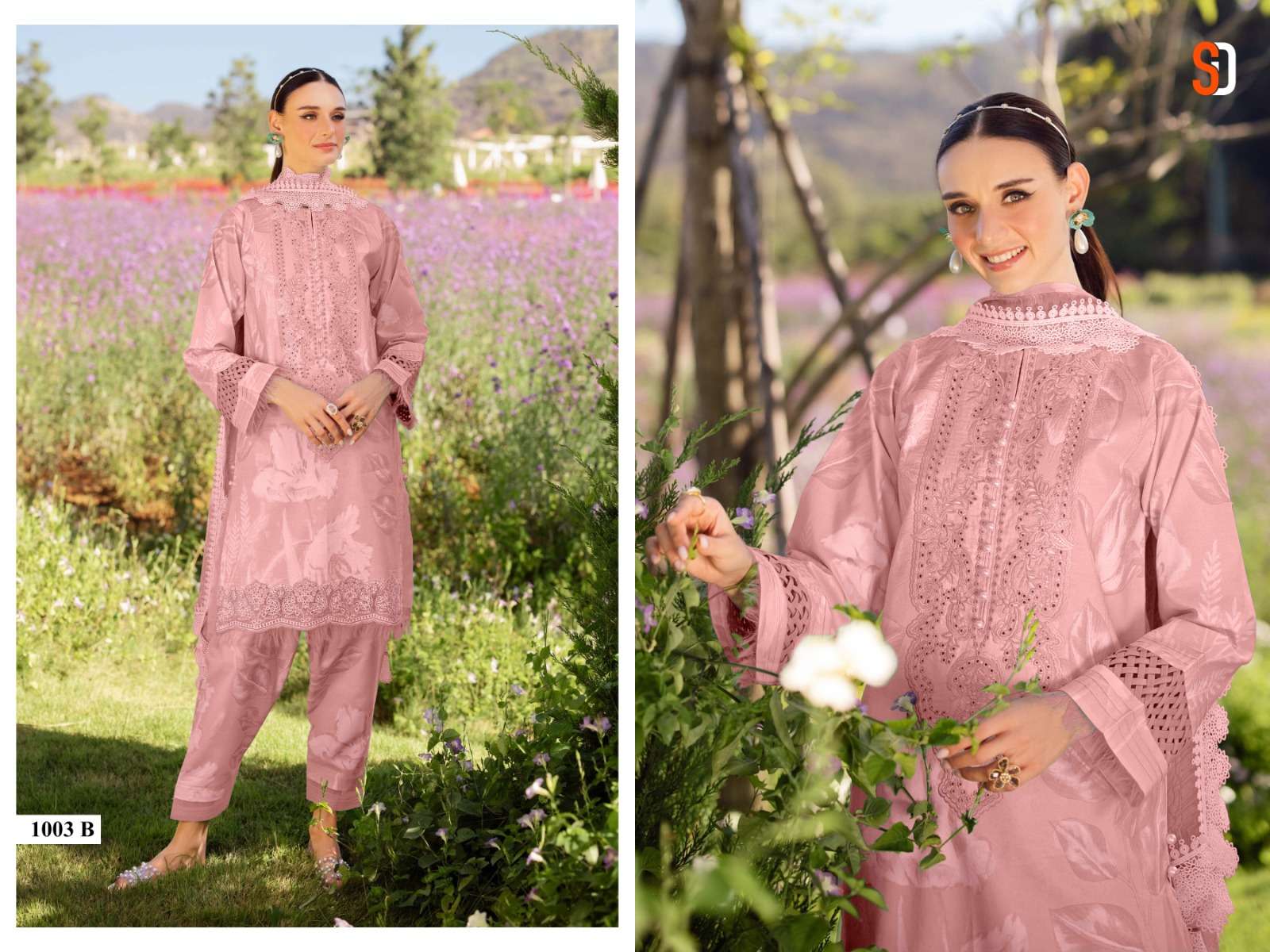 SHARADDHA DESIGNER FLORA VOL 1 LAWN COTTON FANCY EMBROIDERY WORK SUIT
