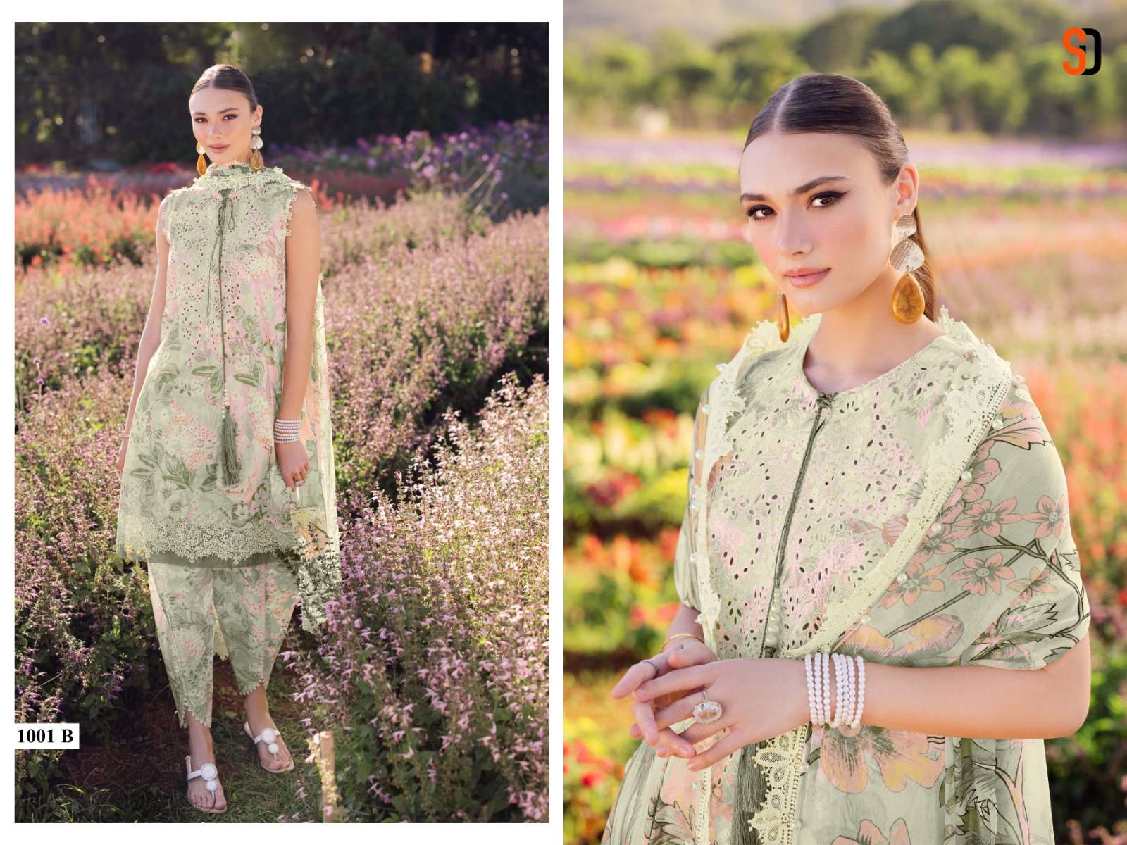 SHARADDHA DESIGNER FLORA VOL 1 LAWN COTTON FANCY EMBROIDERY WORK SUIT