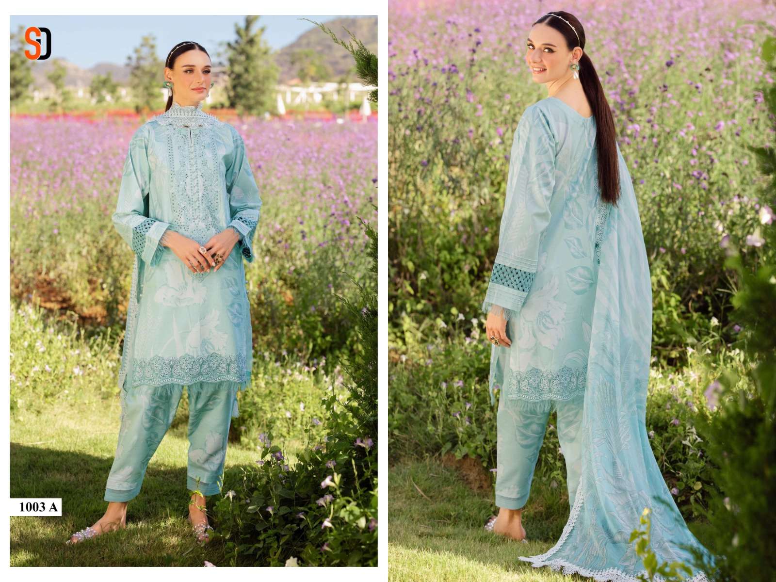 SHARADDHA DESIGNER FLORA VOL 1 LAWN COTTON FANCY EMBROIDERY WORK SUIT
