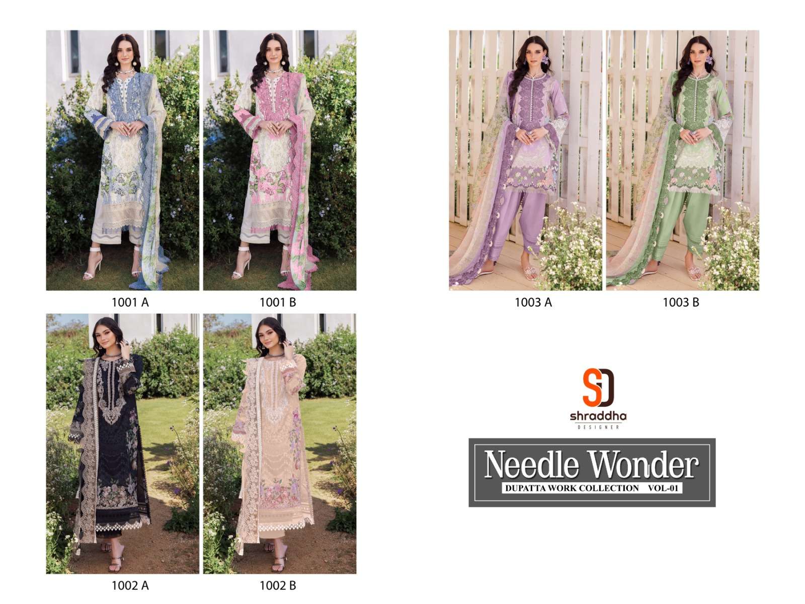  SHRADDHA DESIGNER NEEDLE WONDER DUPATTA WORK COLLECTION VOL 1 