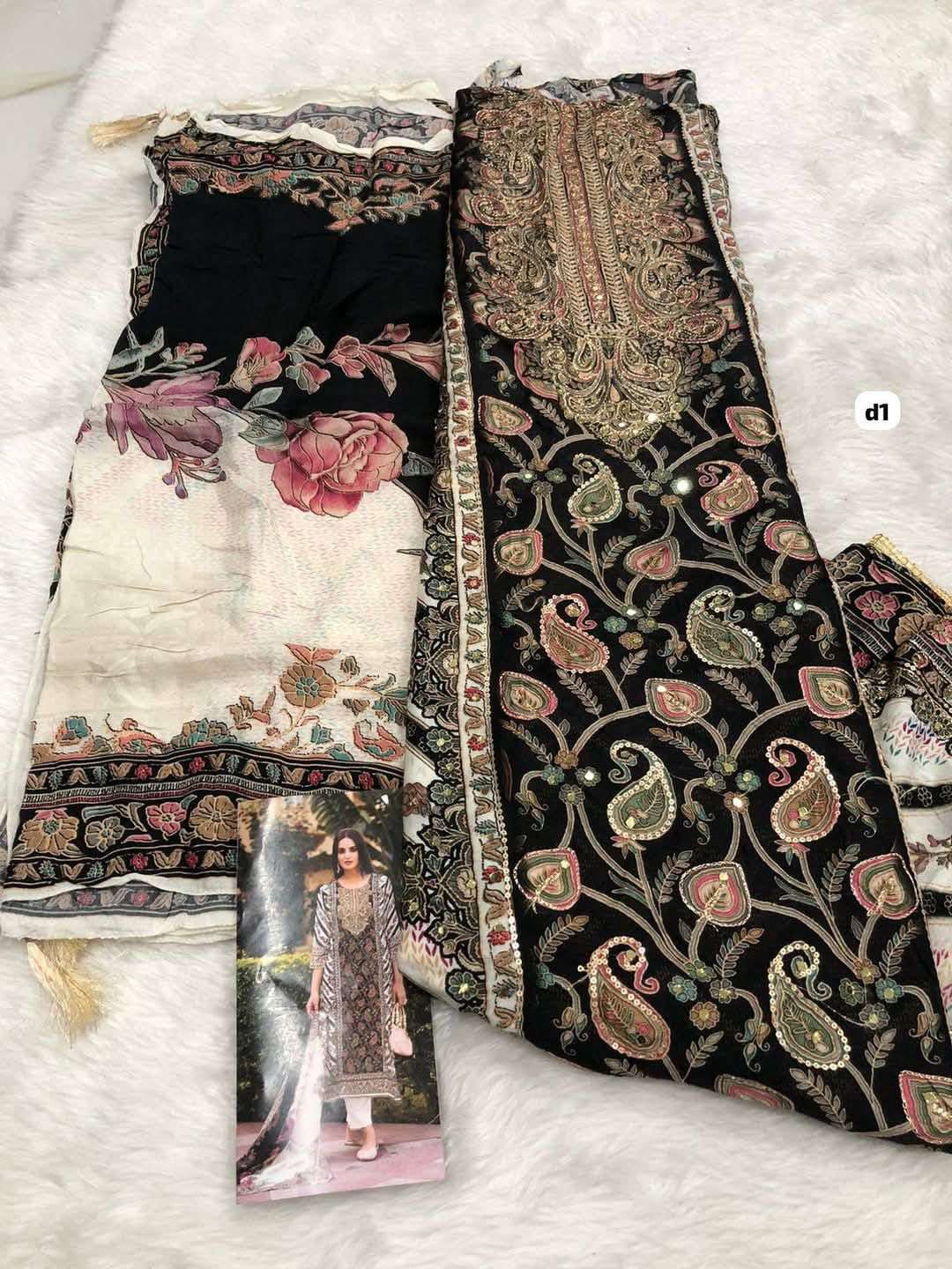 SHREE FAB DESIGN NO - KT 122 IJ PURE VISCOSE MUSLIN DIGITAL PRINT AARI HAND WORK PARTY WEAR SUIT 
